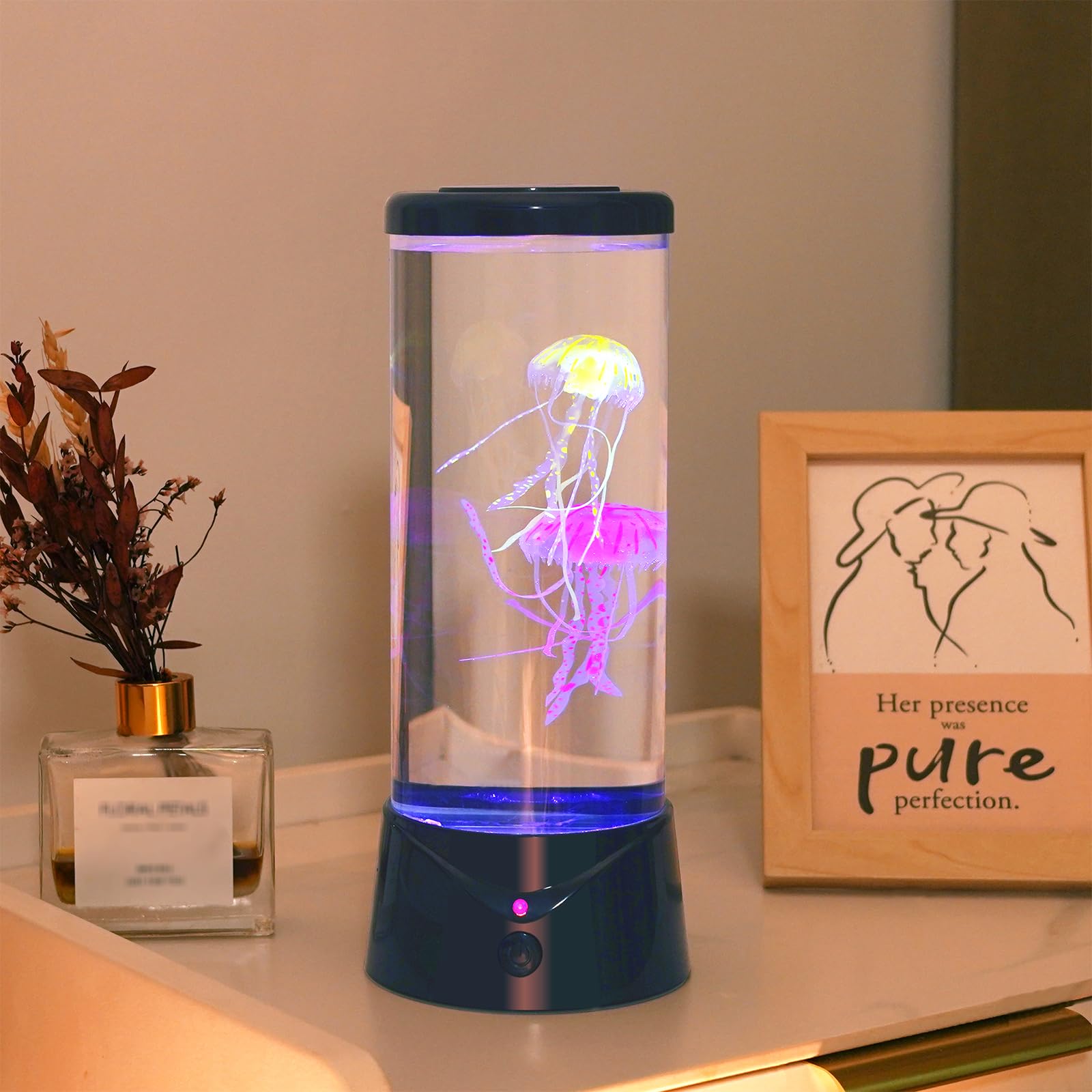 ekovko Jellyfish Lamp with 7 Color Changing Effect LED Jellyfish Aquarium Tank Mood Lamp Aquarium Light Table lamp Home Decor Gi