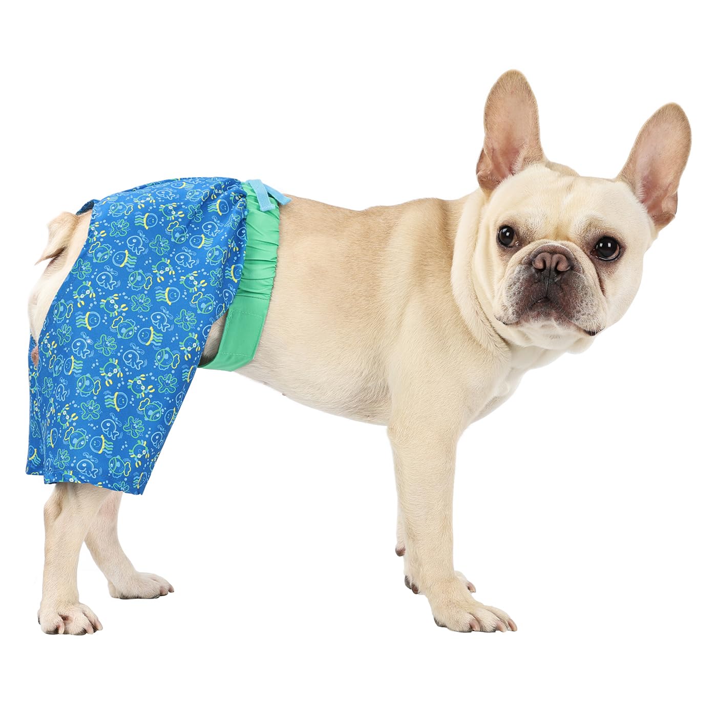 Hde Dog Swim Trunks Hawaiian Board Shorts Beach Pool Swimsuit For Xs To Xxl Dogs Glowing Sea Creatures - M