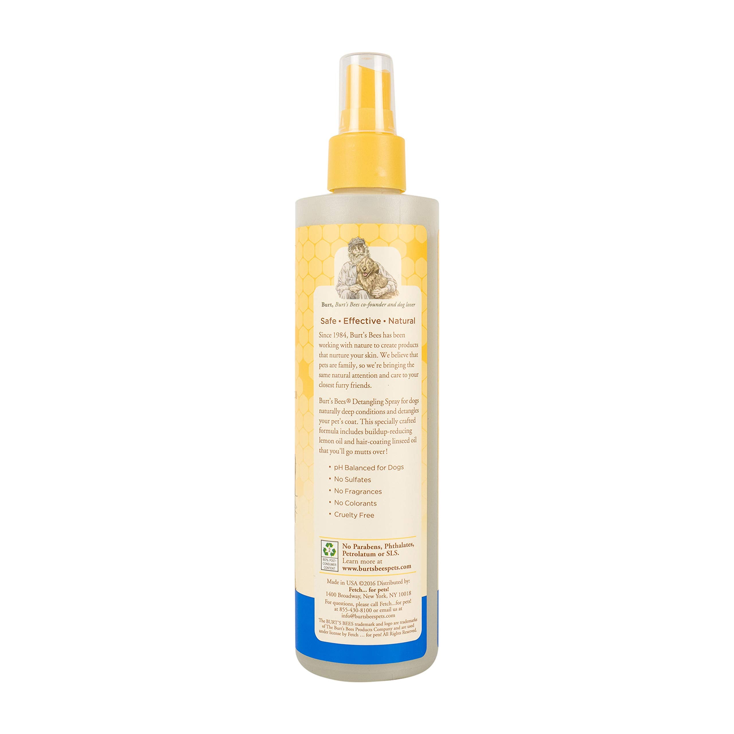 Burt'S Bees For Pets Dogs Natural Detangling Spray With Lemon And Linseed | Dog And Puppy Fur Detangler, 10 Ounces (Ff5777)