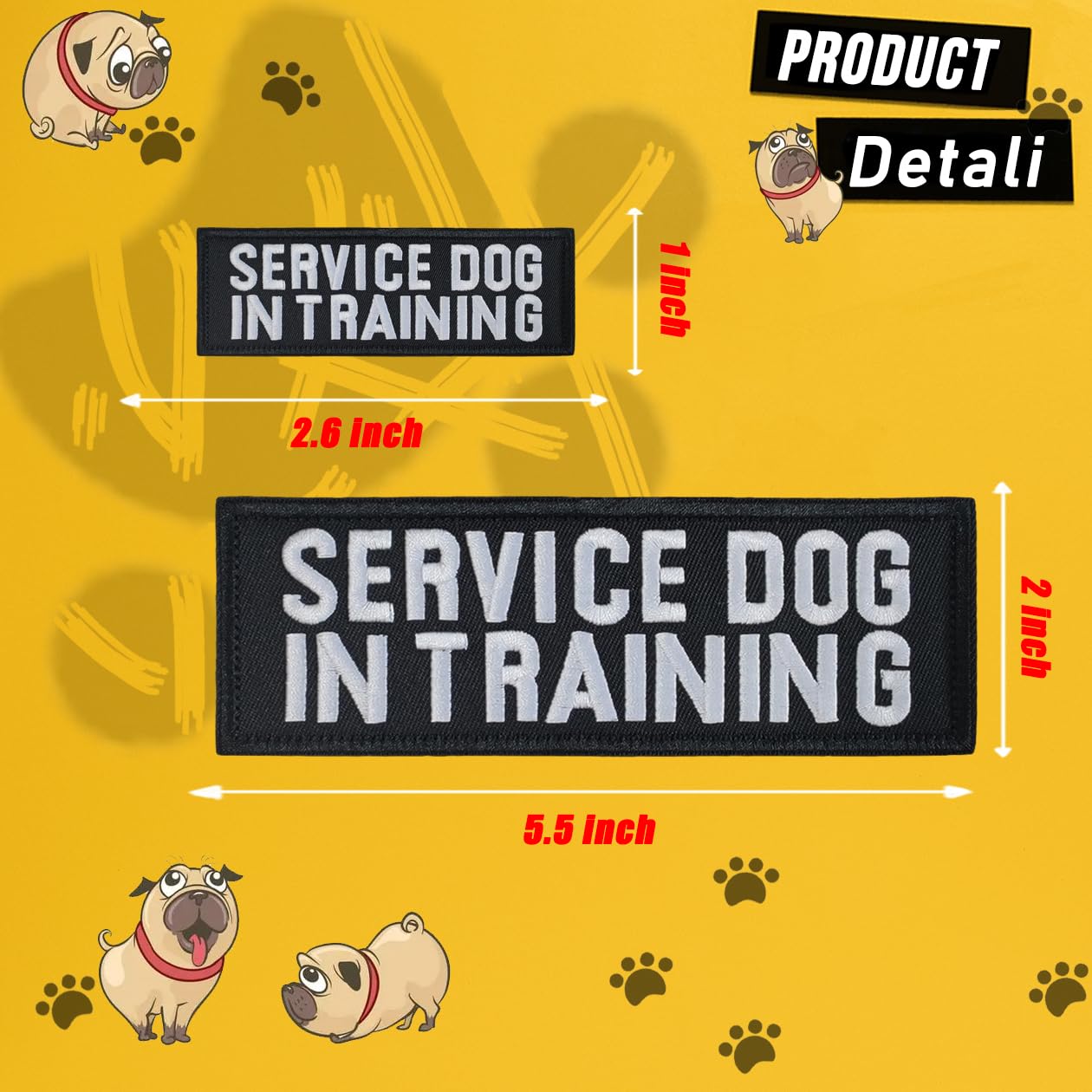 Zesion 4 Pcs Of Service Dog In Training Patch, Dog Tactical Vest Patch Removable Embroidered Hook And Loop Patch For Dog Vest Ca
