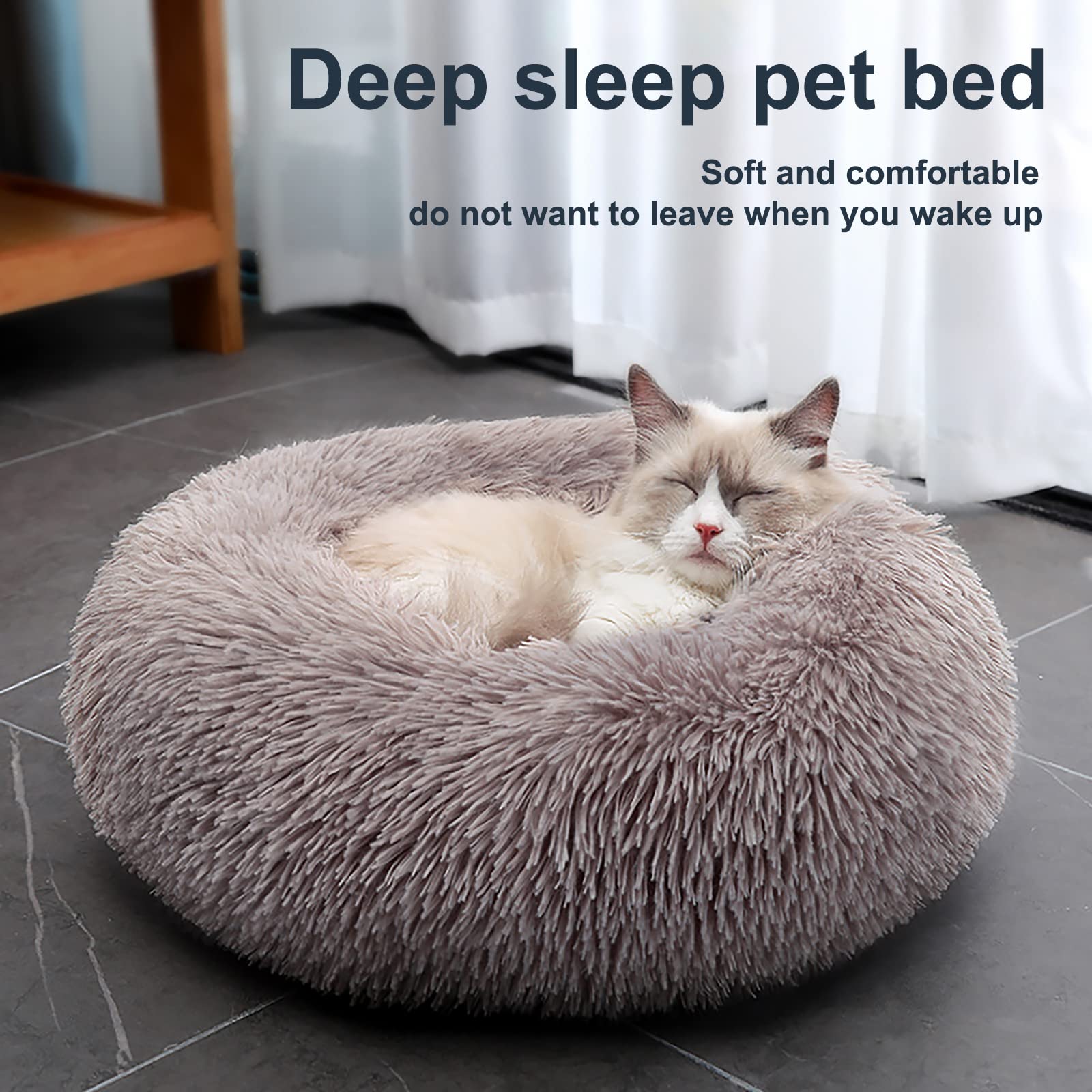 Nisrada Cat Beds For Indoor Cats,15.7 Inch Small Cats Beds, Washable-Round Pet Bed For Puppy And Kitten With Slip-Resistant Bottom