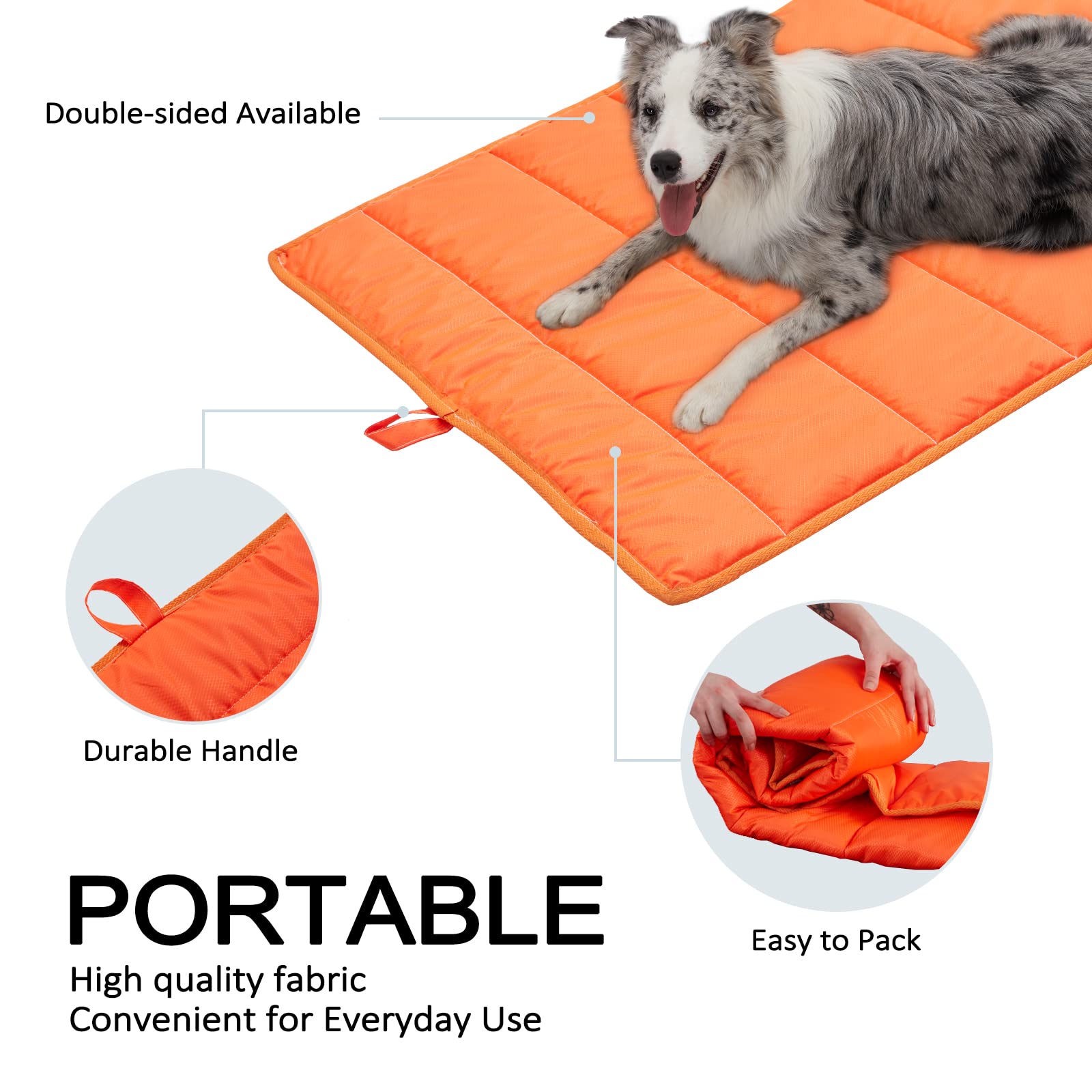 Bdeus 43X25In Large Size Outdoor Dog Bed, Waterproof & Portable Camping Travel Pet Mat, Easy To Clean, Washable Odor Resistant P