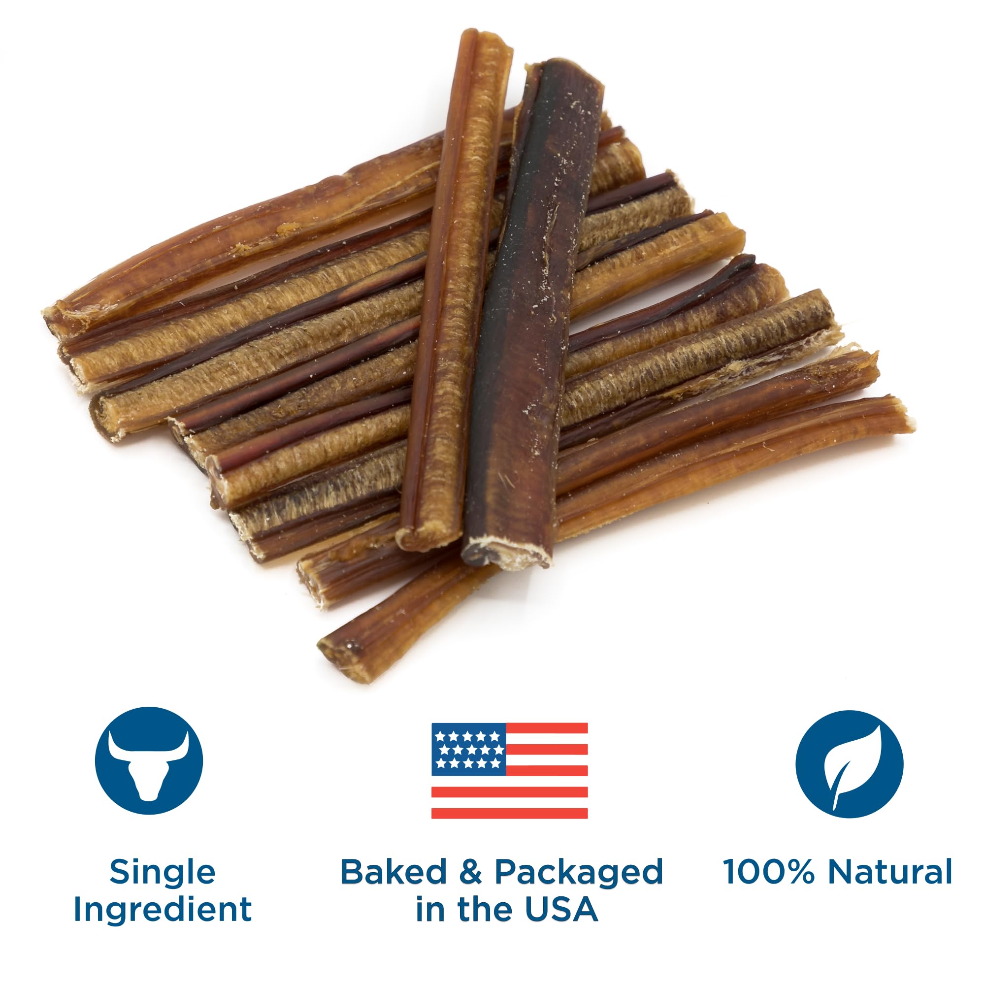 Best Bully Sticks 6 Inch Bully Sticks for Dogs - 50 Count (Pack of 1) - Natural, Easily Digestible, 100% Grass-Fed Beef, Grain a