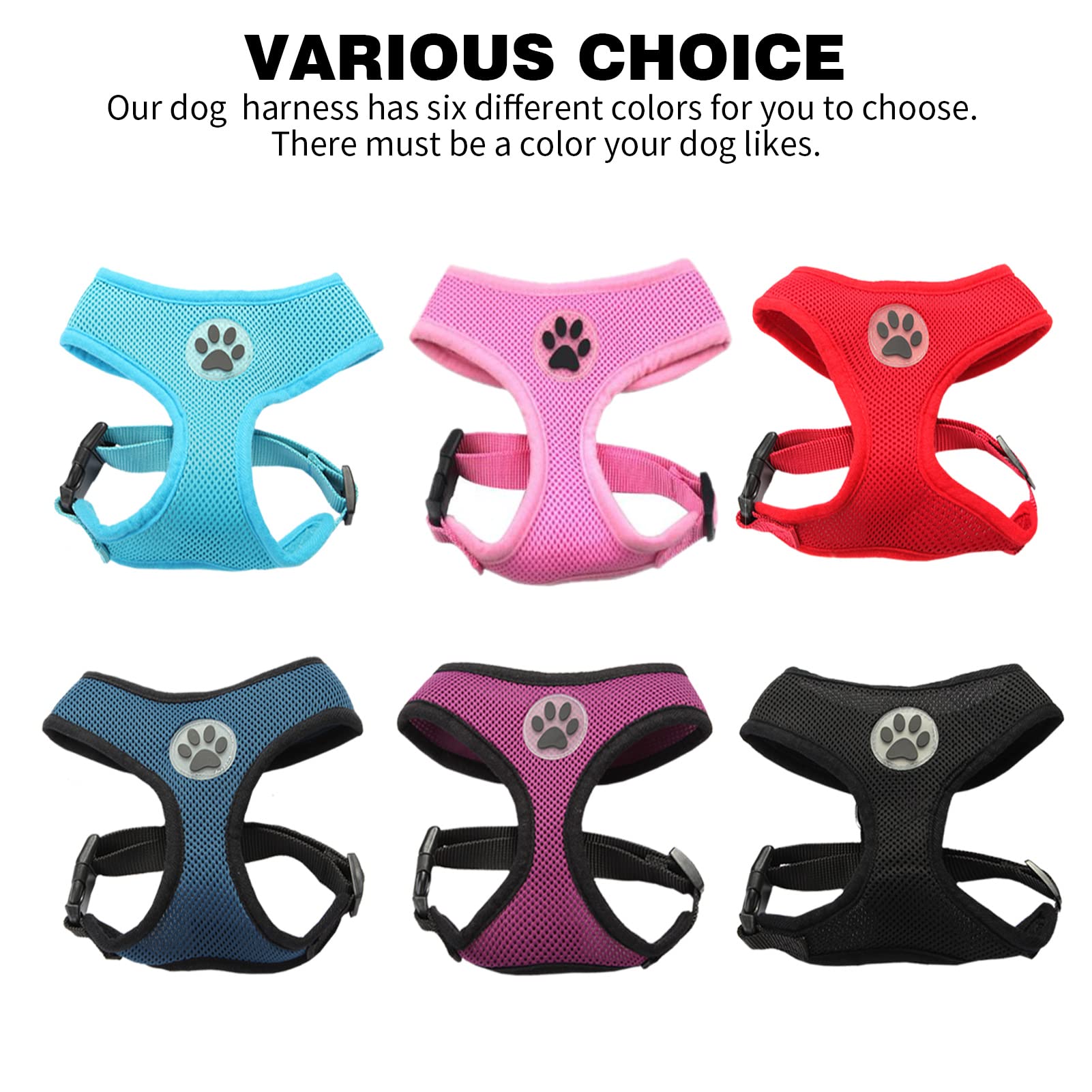 Bingpet No Pull Dog Harness For Small Dogs,All Weather Mesh Step In Vest Harness For Small Dogs,Breathable Mesh Puppy Cat Harnesses,Step-In Air Dog Harness For For Small Dogs,Red,X-Small