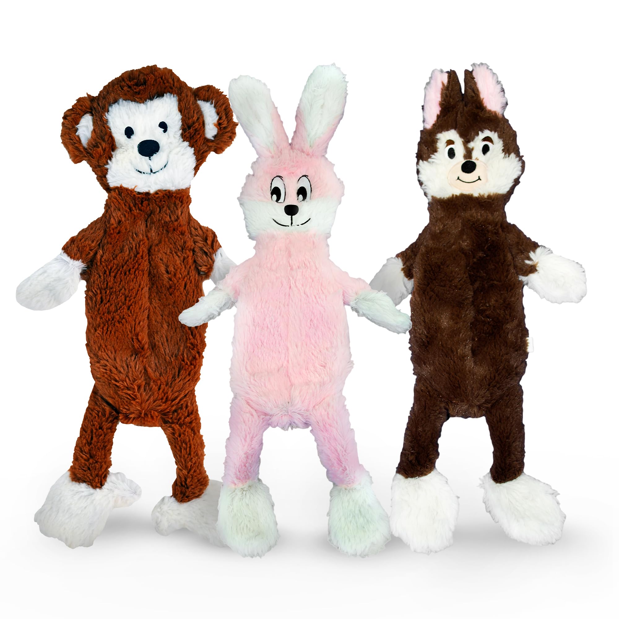 Fga Marketplace Pack Of 3 Flat No Stuffing No Squeak Plush Dog Toy, Funny Style Will Entertain Your Pet For Hours, Recommended F
