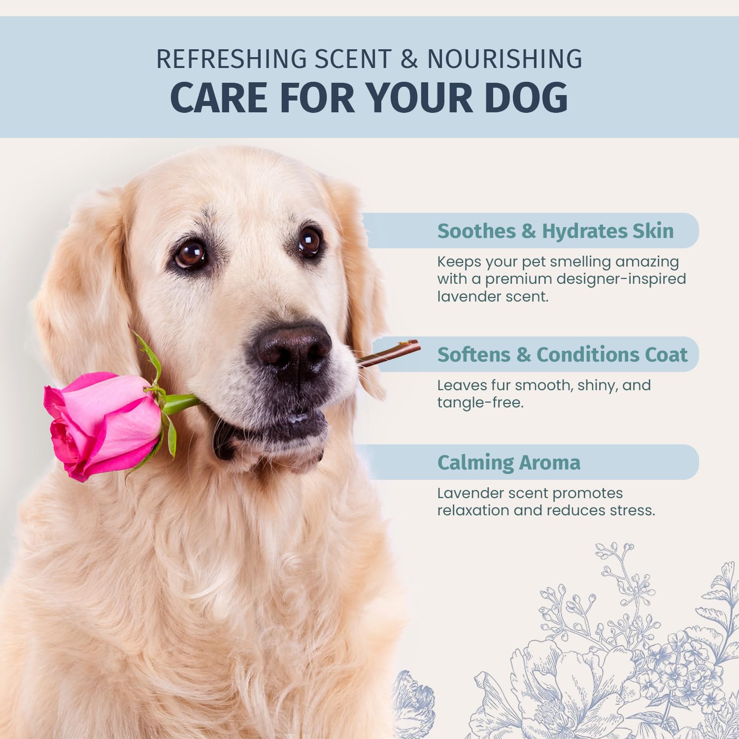 Prepaw Natural Pet Cologne - Powdery Floral Scent, 3-In-1 Deodorizing, Conditioning & Moisturizing Spray For Dogs & Cats - Long