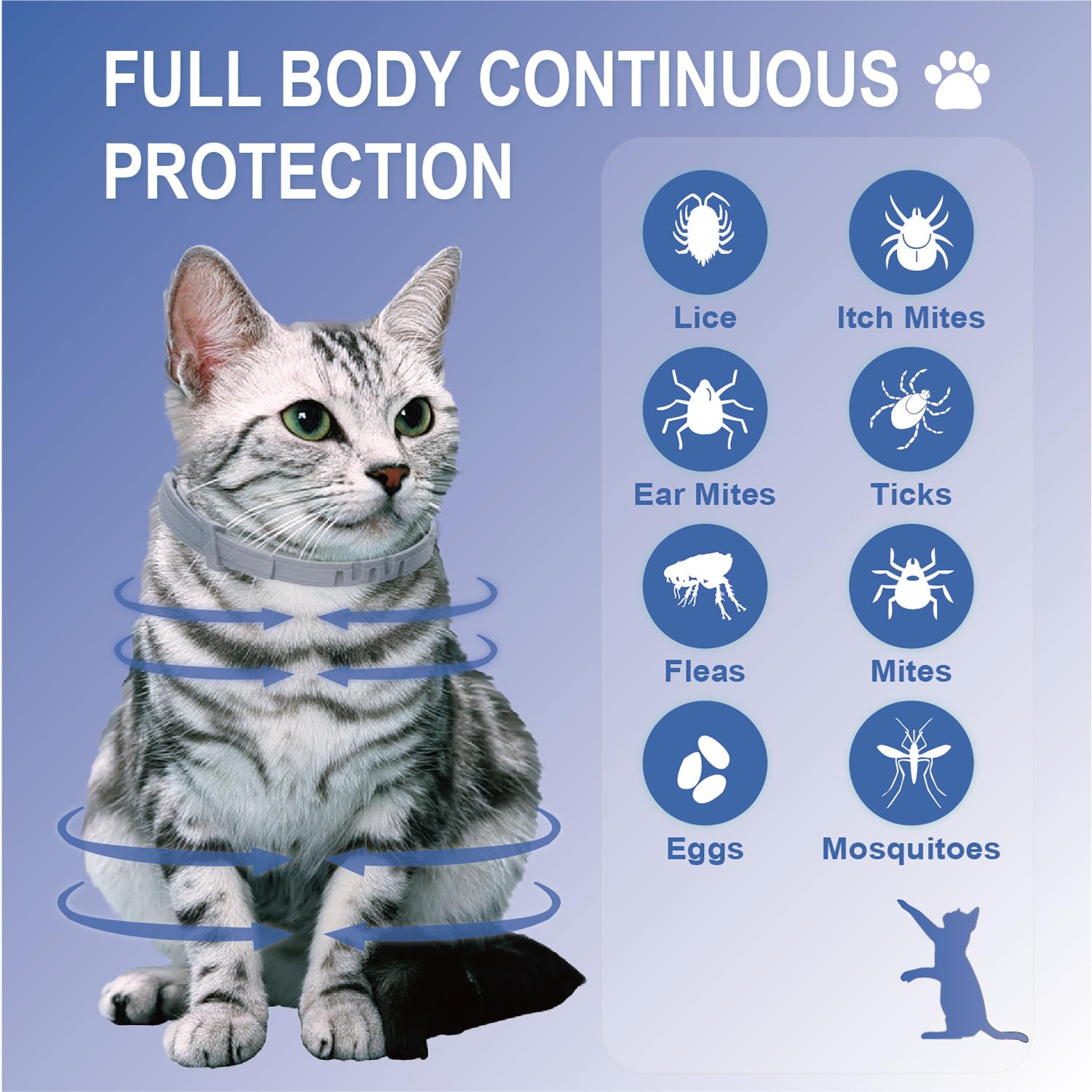 Advanllent Flea Collar for Cats, Natural Essential Oil, 2 Pack, 16 Months Protection, Waterproof, One Size Fits All