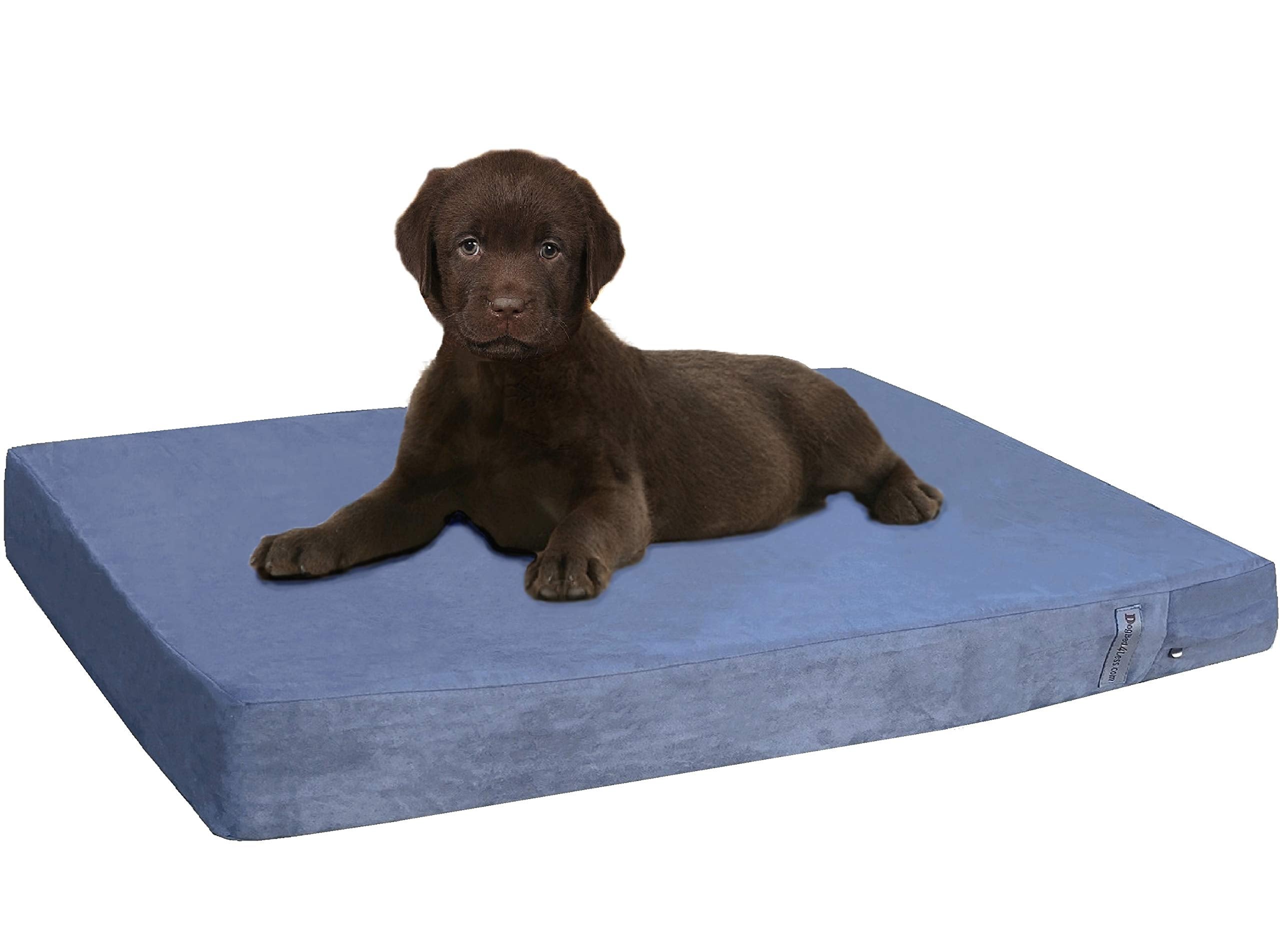 Dogbed4Less Orthopedic Small Medium Gel Memory Foam Pet Dog Bed, Waterproof Liner With Gray Microsuede Cover And Extra External 