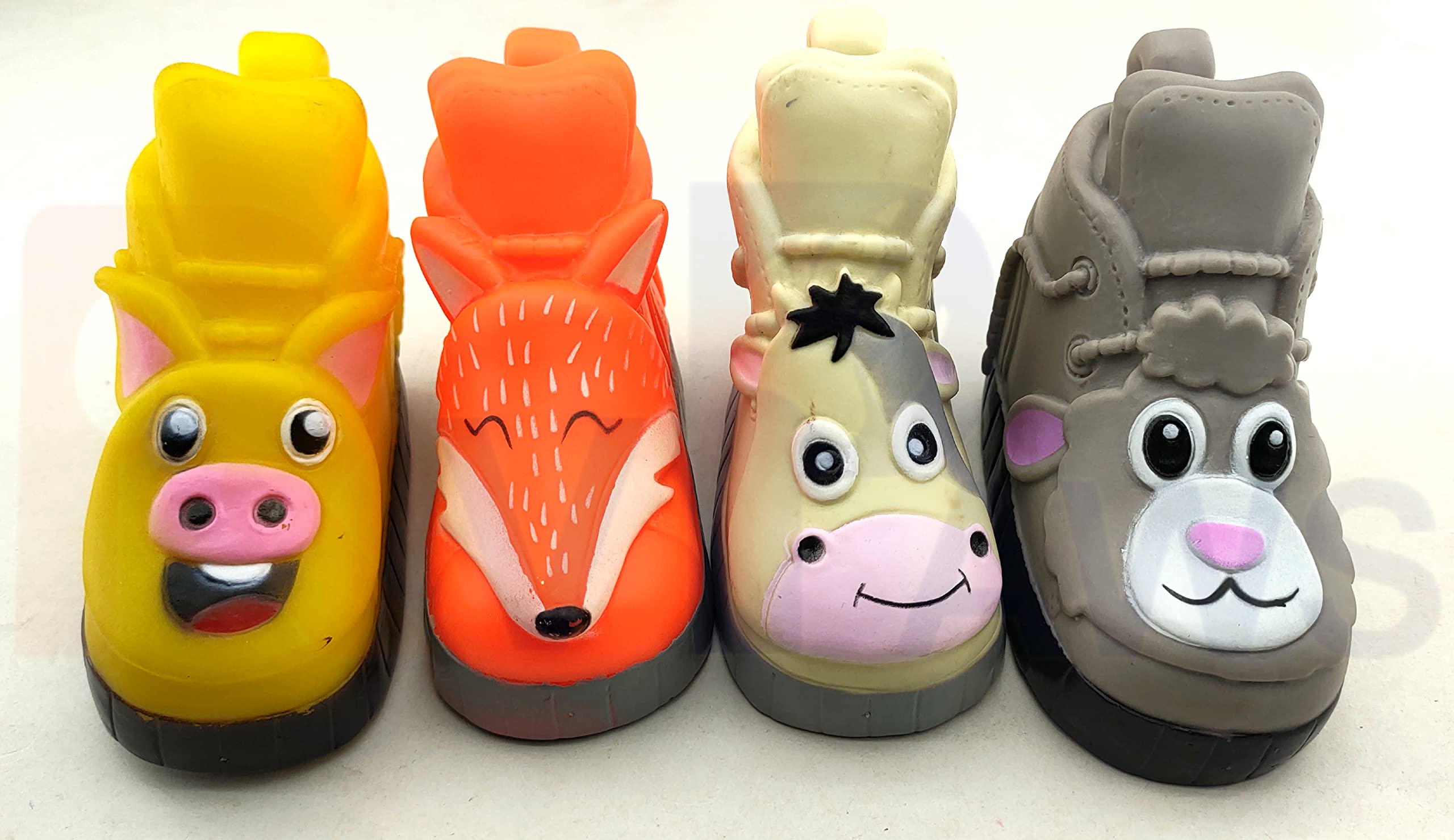 Rvpaws Squeaky Toys For Puppy, Shoe Shaped Teething, Dog Chew 4.5 Inch Dogs Squeaker Latex Rubber Soft Ball Chewing Teething Fet