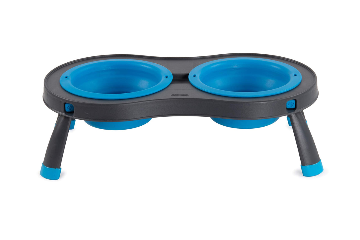 Dexas Pets Double Elevated Pet Feeder, 2.5 Cup Bowls, Pro Blue (Pw1104322194)
