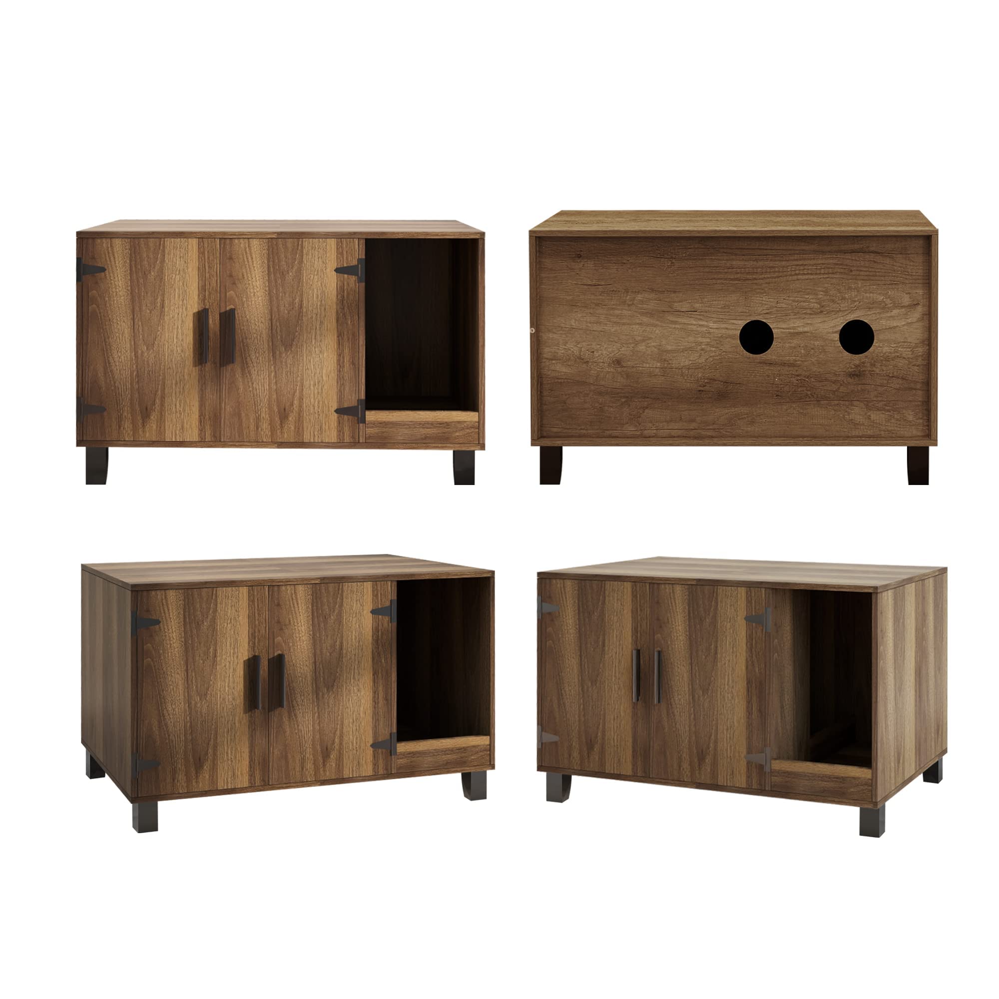 Taohfe Litter Box Enclosure Cat Litter Box Furniture Hidden With Cat Scratch Pad Decorative Farmhouse Wooden Hidden Litter Box Cat House Litterbox Furniture Cat Box Furniture Litterbox Cabinet