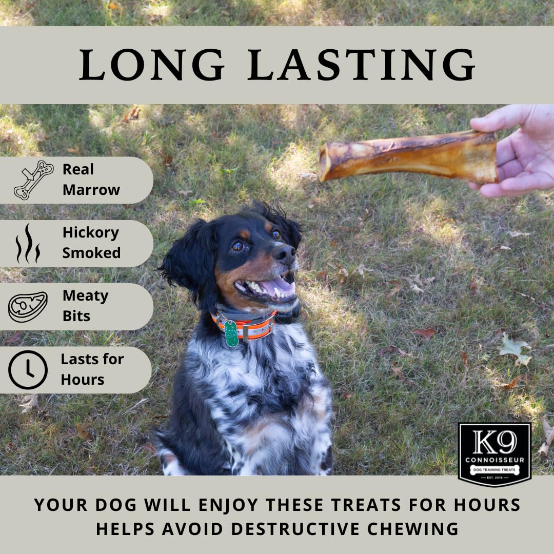 K9 Connoisseur Beef Marrow Large Dog Bones Long Lasting for Aggressive Chewers - USA Made Single Ingredient Champ Bones for Larg