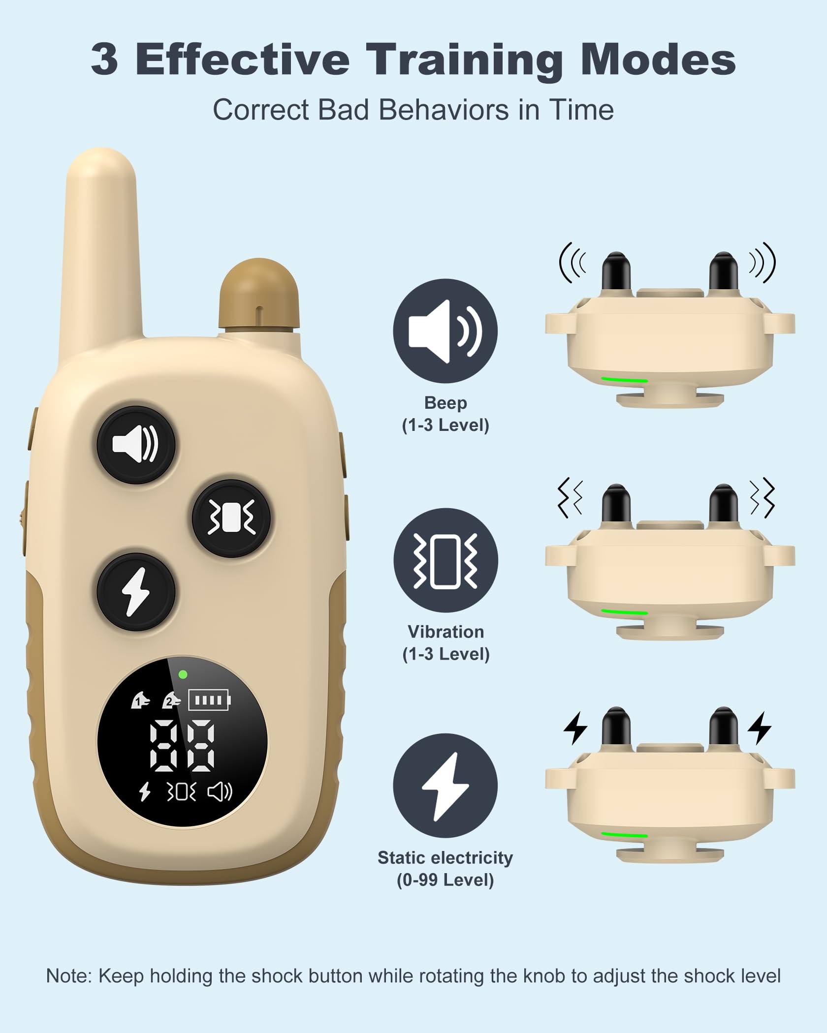 Jugbow Dog Shock Collar - 4200FT Remote Training Collar for 5-120 lb Dogs, Rechargeable Waterproof IPX8, Beep/Vibration/Safe Static