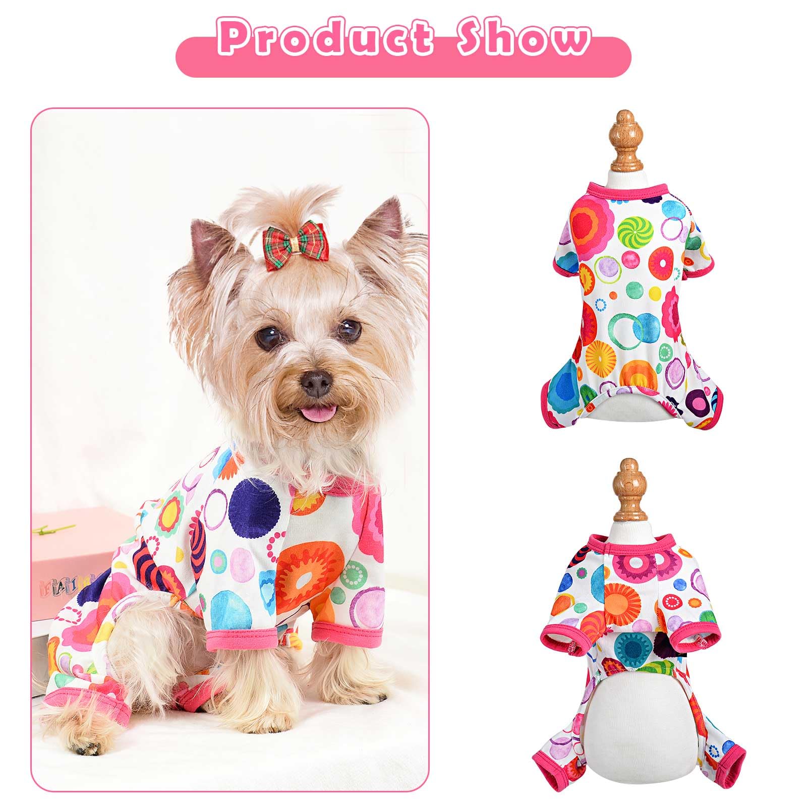 Dosuyi Dog Pajamas Spring Summer Pet Clothes For Small Dogs Girl Boy Soft Stretchy Puppy Clothes Cat Pjs Pet Jammies Outfit (Flo