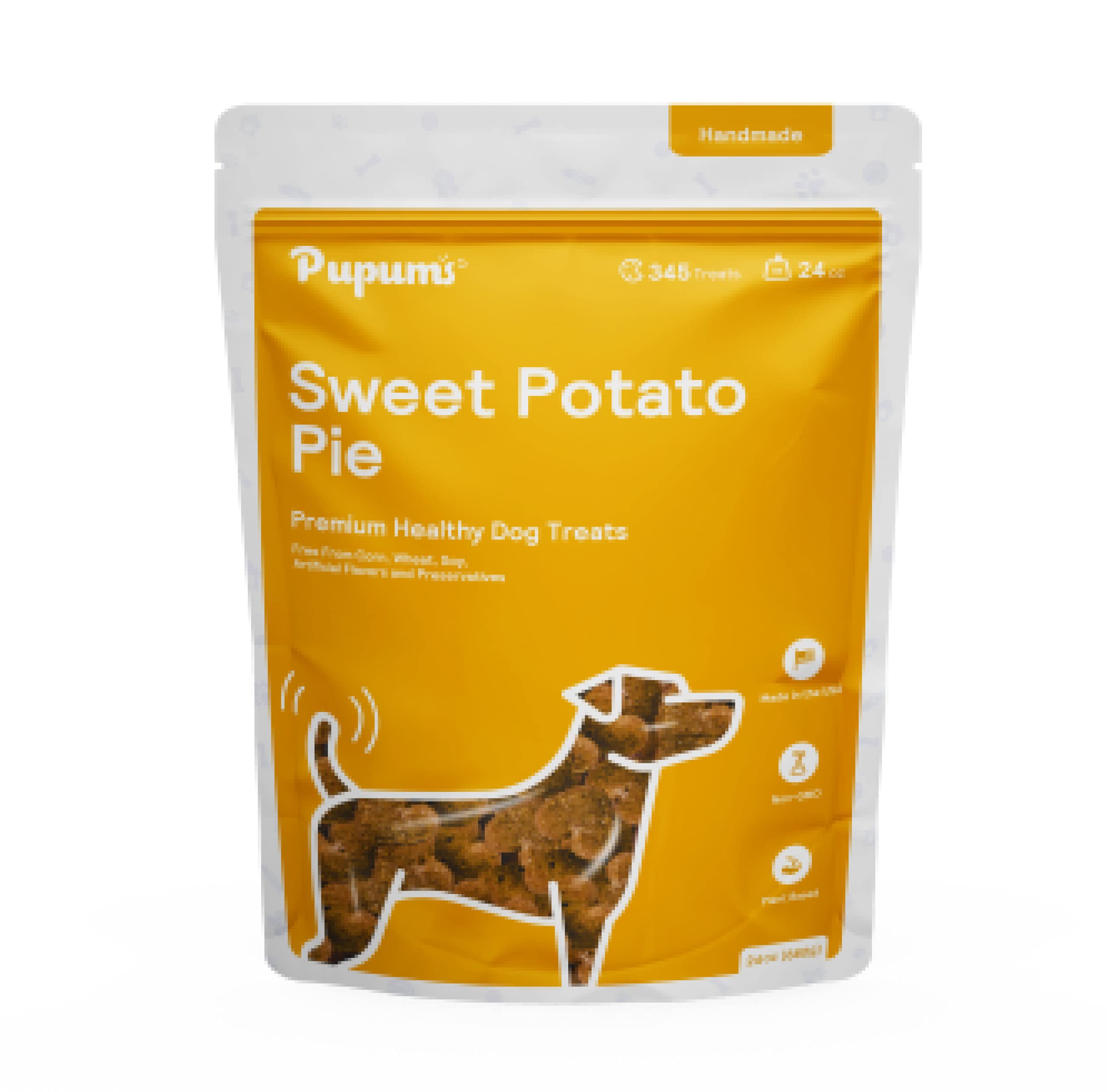 Pupums Sweet Potato Dog Treats Organic Grain Free Non-GMO Highly Digestible Dog Biscuits Made in USA (24oz)