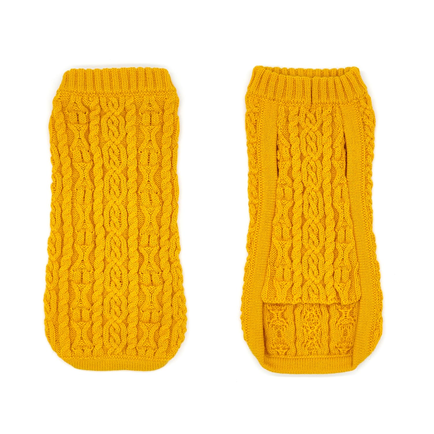 Knitted Warm Cat Clothes, Fall Winter Soft Pet Coat Sweater, Thermal Knitwear Apparel For Cats, Yellow (Medium)