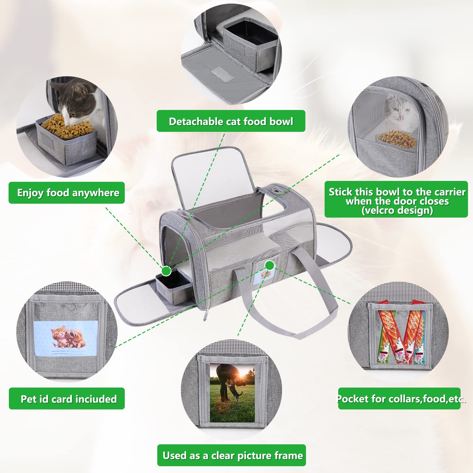 Seclato Extra Large Pet Carrier 20 Lbs+, Soft Sided Cat Carriers For Large Cats Under 25 Lbs, Folding Big Dog Carrier 20'X13'X