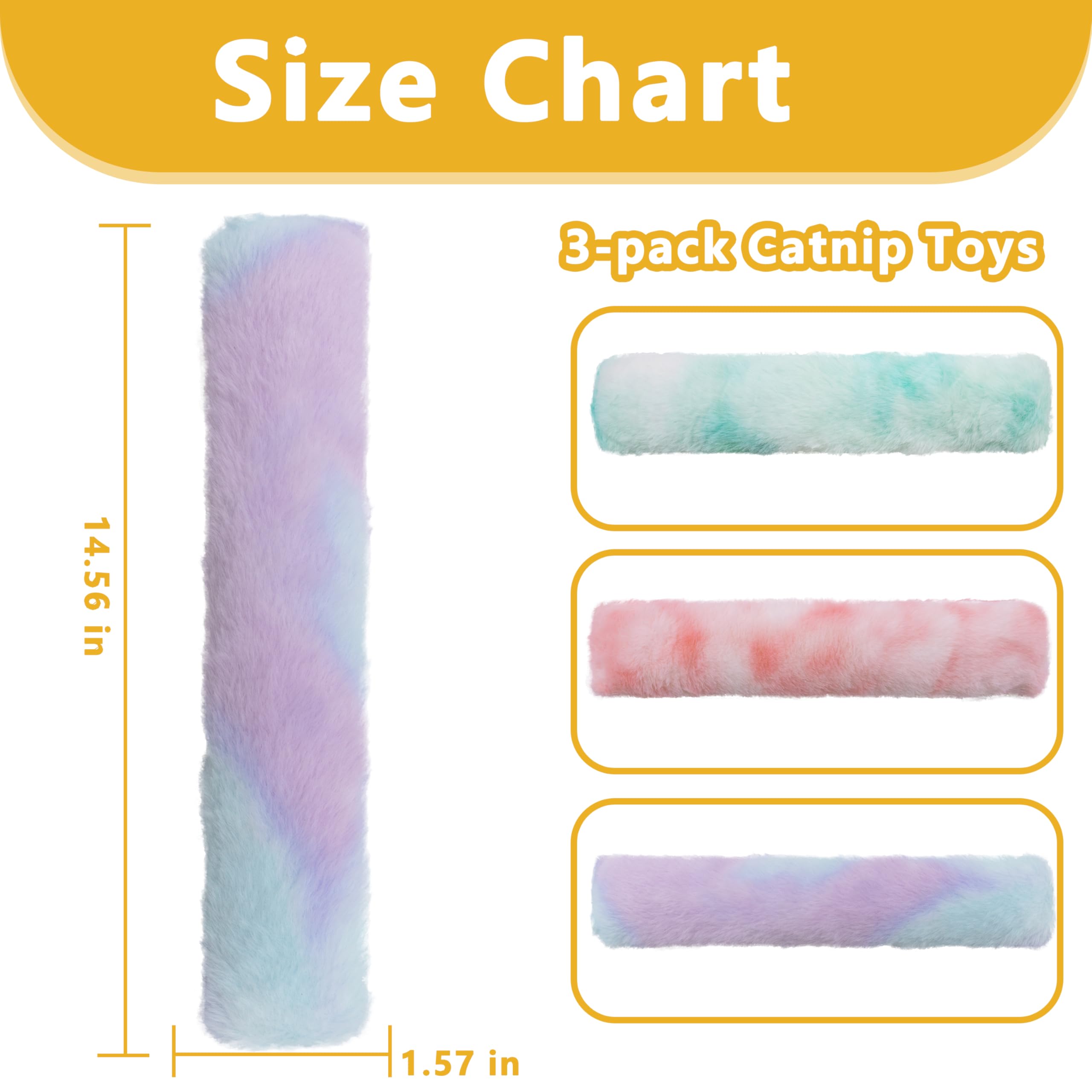 Maiiu 3 Pack Catnip Toys,Soft And Durable Cat Pillows Toys, Rich Color Catnip Toys,Indoor Interactive Cat Kicker Toys, Companion