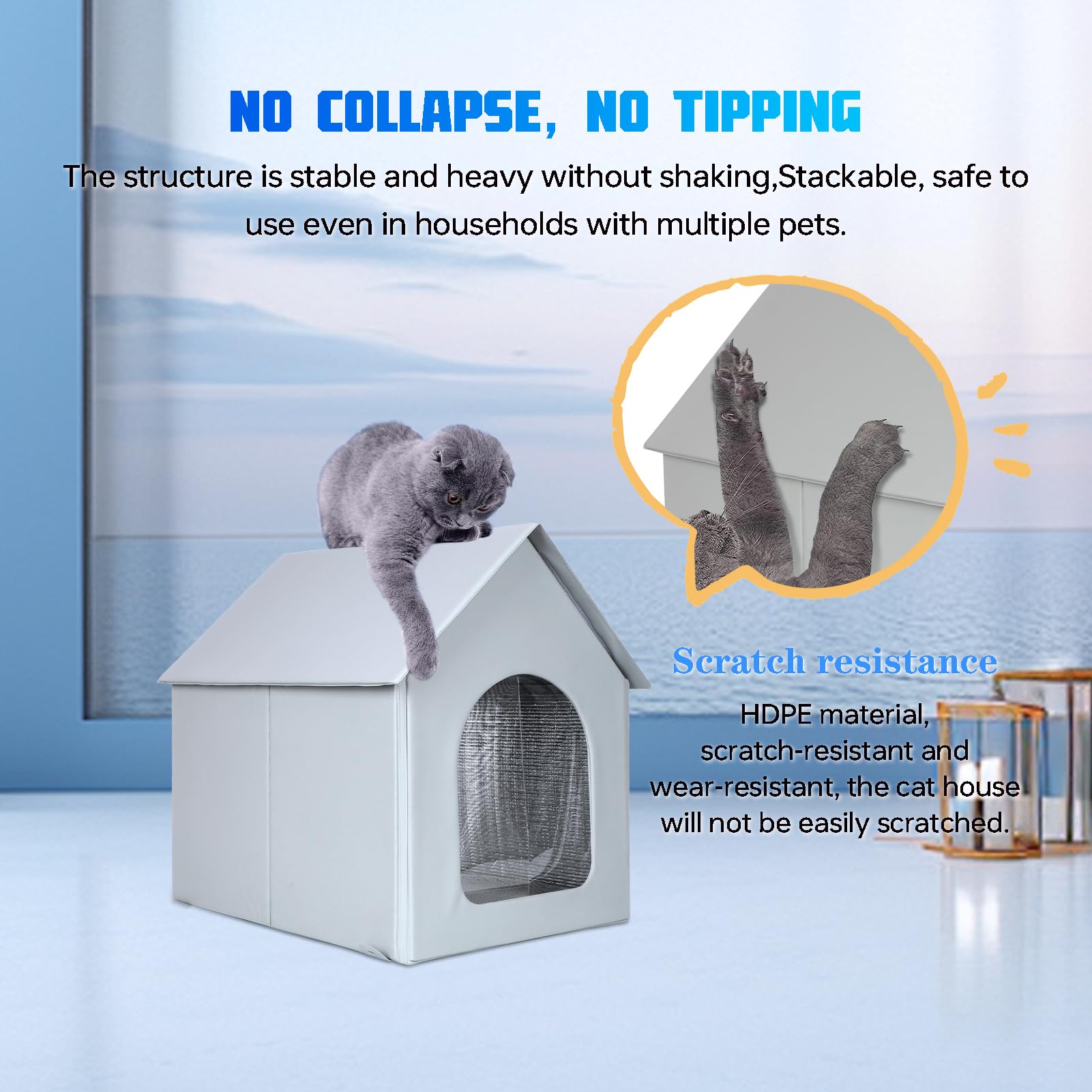 Outdoor Cat House Waterproof, Insulated Cat House With Removable Mat Outside, Outdoor Cat Shelter For Feral In Winter, Quick & E