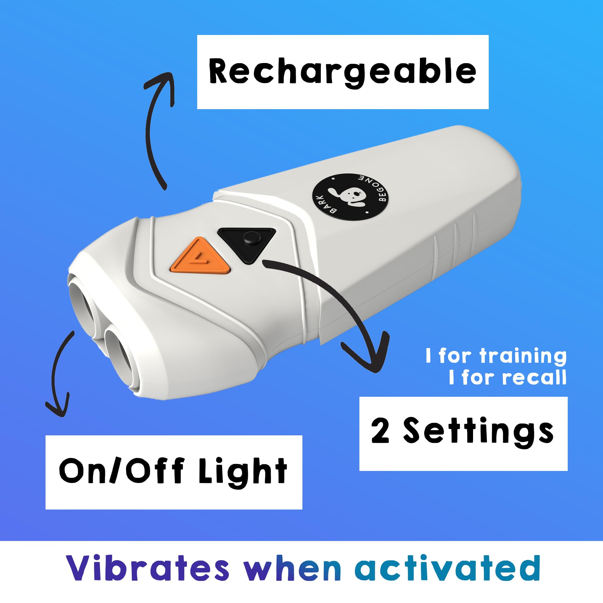 Bark Begone New 2025 Rechargeable Anti-Barking Device – Ultrasonic Dog Trainer & Behavior Corrector – No Shock Bark Collar Alternative – Long-Range, Safe & Effective Pet Training Tool