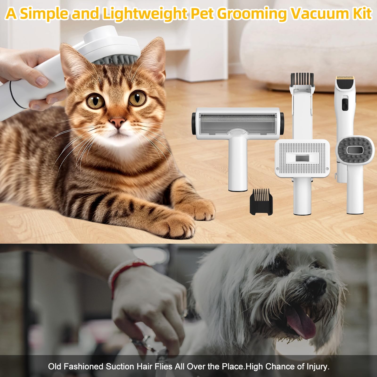 Dog Grooming Kit, Dog Grooming Vacuum, Pet Grooming Vacuum, 12000P Dog Vacuum For Shedding Grooming, 1.5L Dust Cup Dog Brush Vac