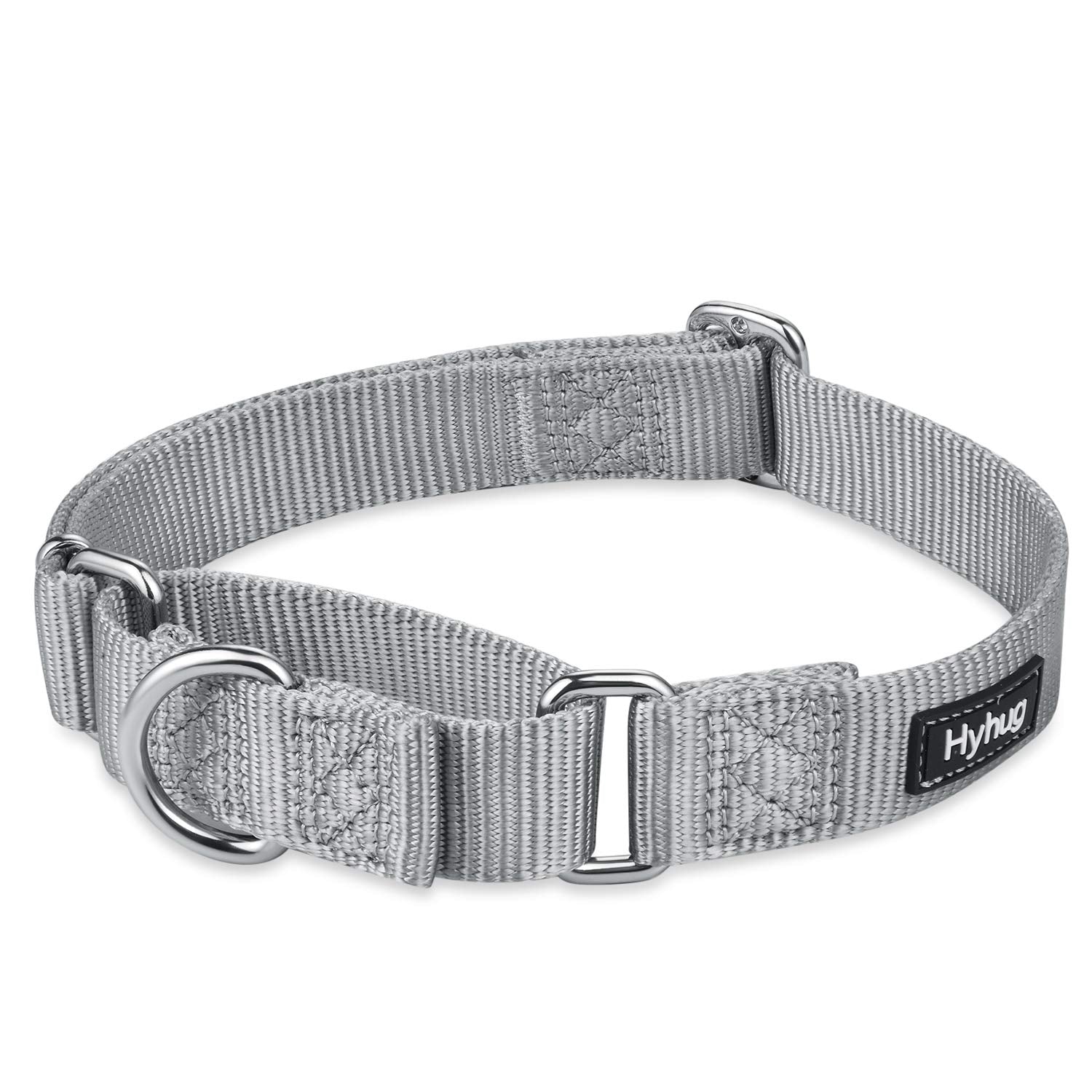 Hyhug Pets Premium Upgraded Heavy Duty Nylon Anti-Escape Medium Martingale Collar For Boy And Girl Dogs Comfy And Safe - Professional Training, Daily Use Walking. (Medium, Sleet Gray)