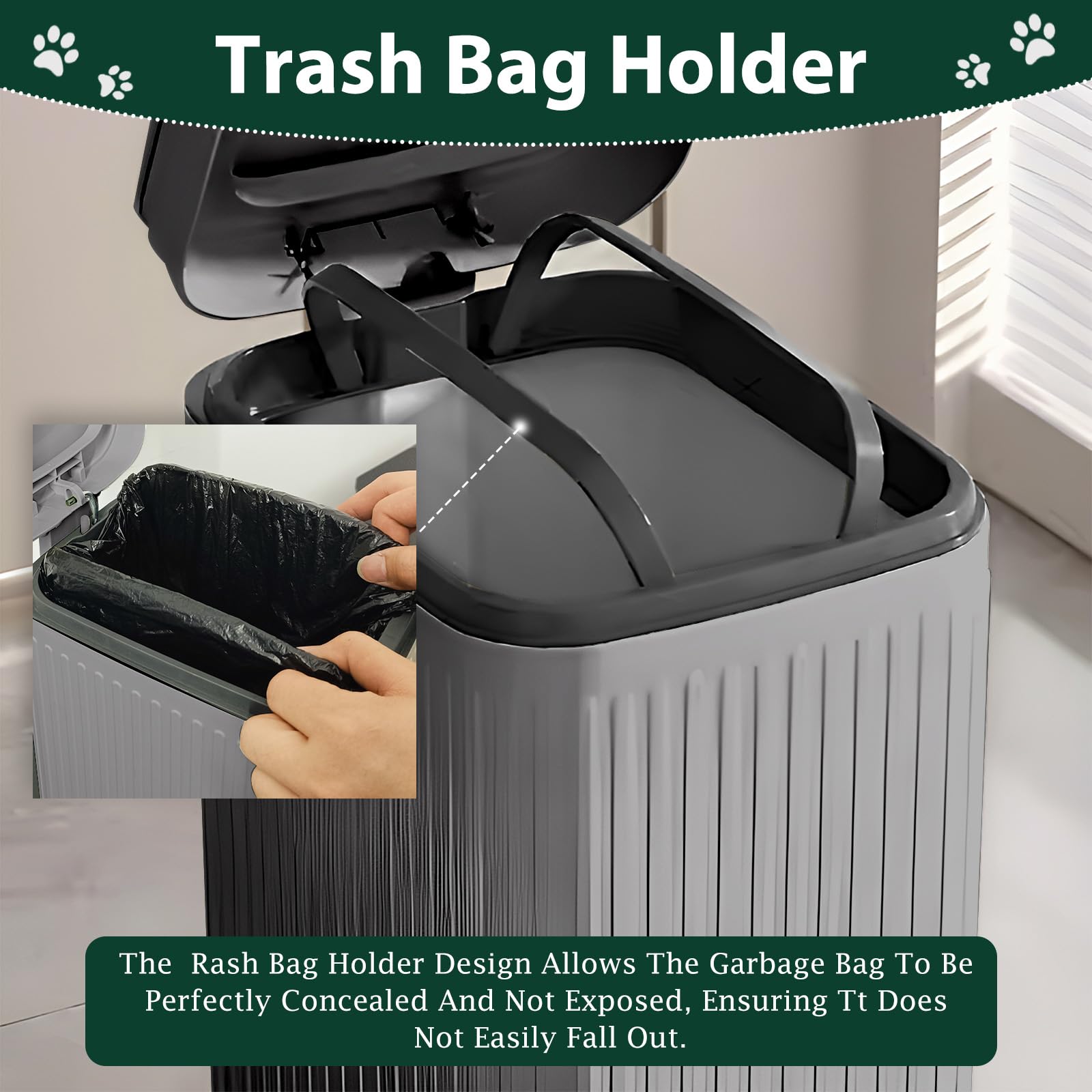 Kopuncare Dog Poop Trash Can Outside, 5L/1.3 Gal Dog Poop Bucket With Lid, Foot Pedal, Dog Waste Container With 40 Bags, Lid Sof