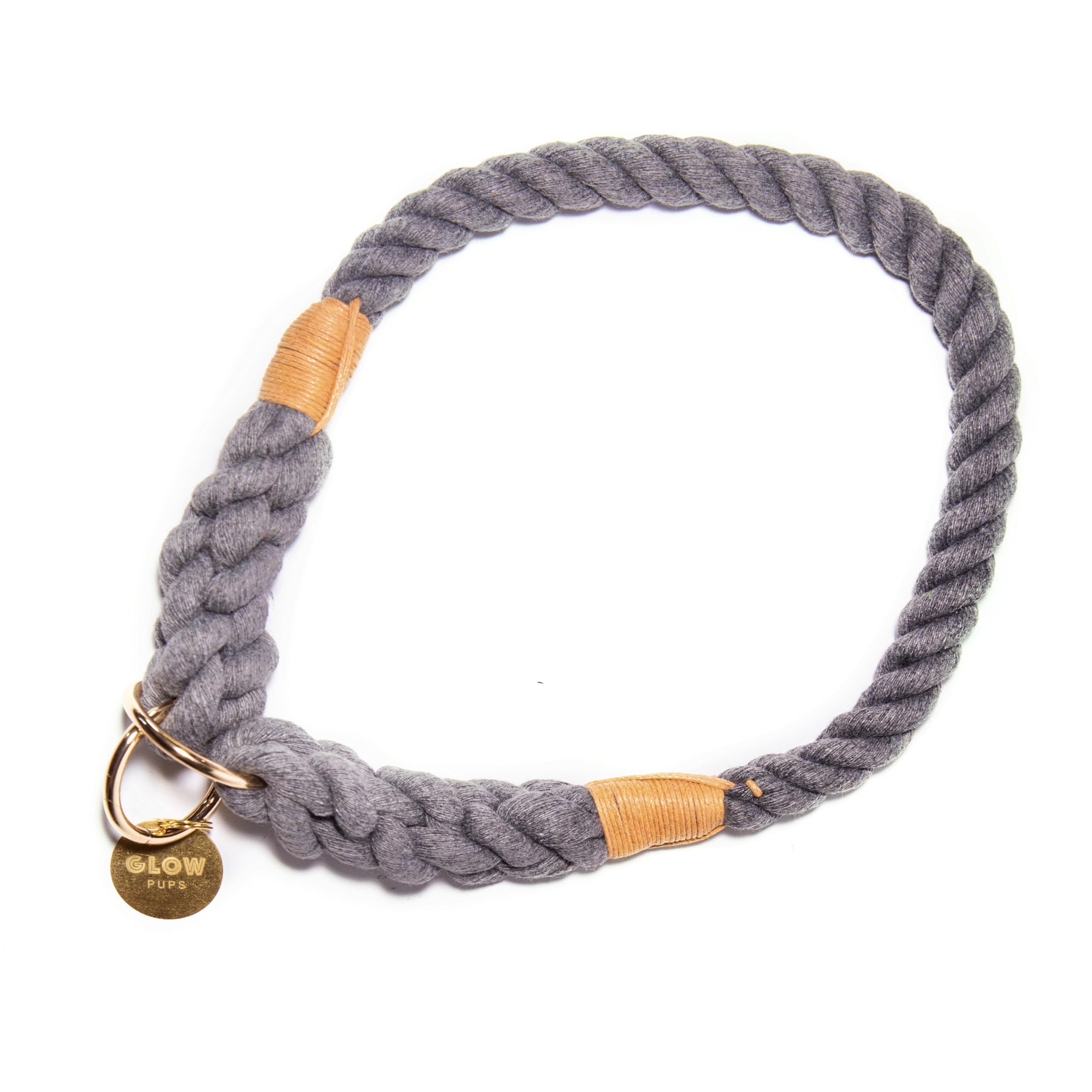 Glow Pups Rope Dog Collar, Handmade Ombre Slip Collar For Medium And Large Dogs, Durable Rope Construction, Adjustable Fit, Styl