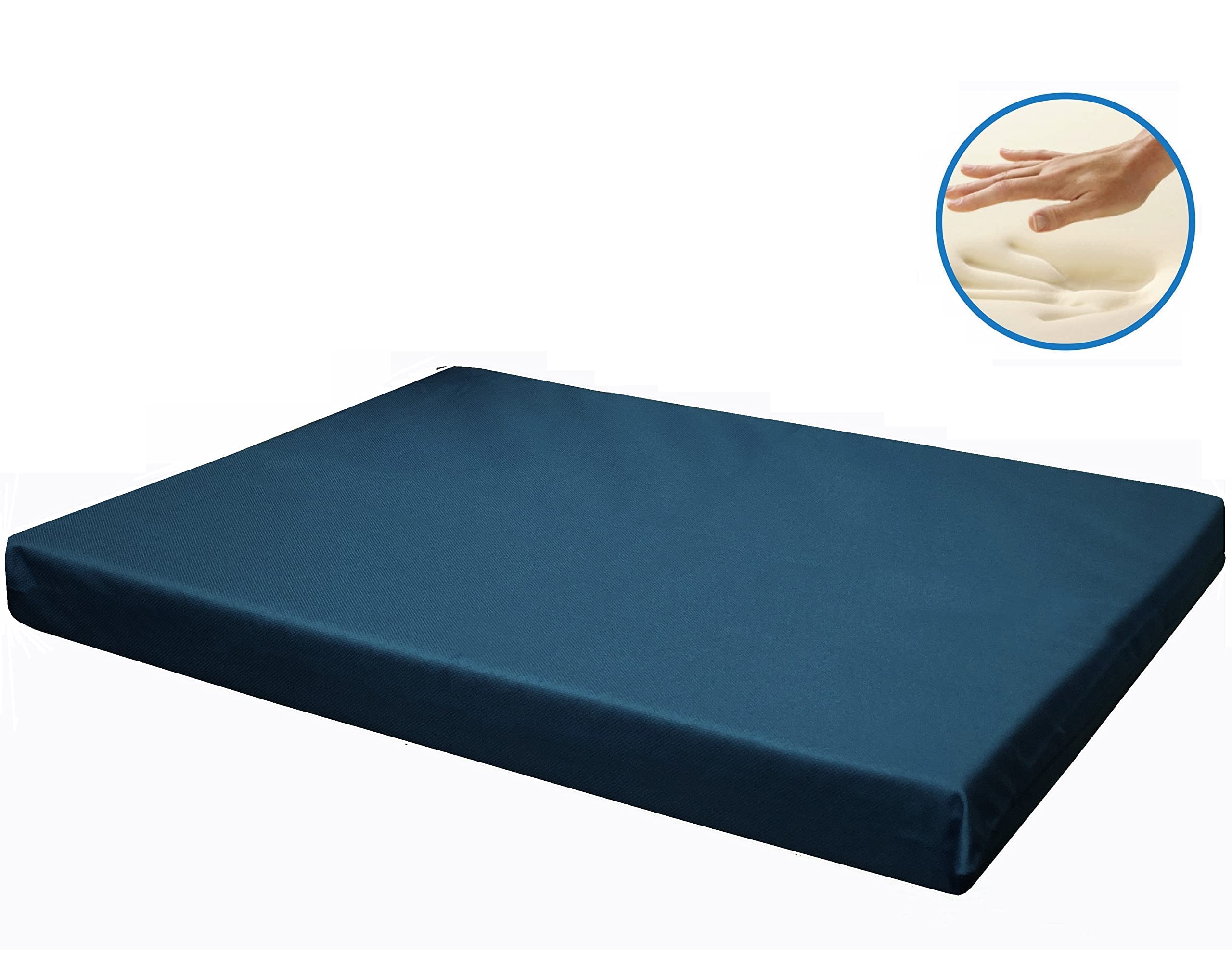 Dogbed4Less Memory Foam Platform Dog Bed, Crate Mattress For Orthopedic Joint Relief With Waterproof Removable Cover Small 24X16X3 Pacific Blue