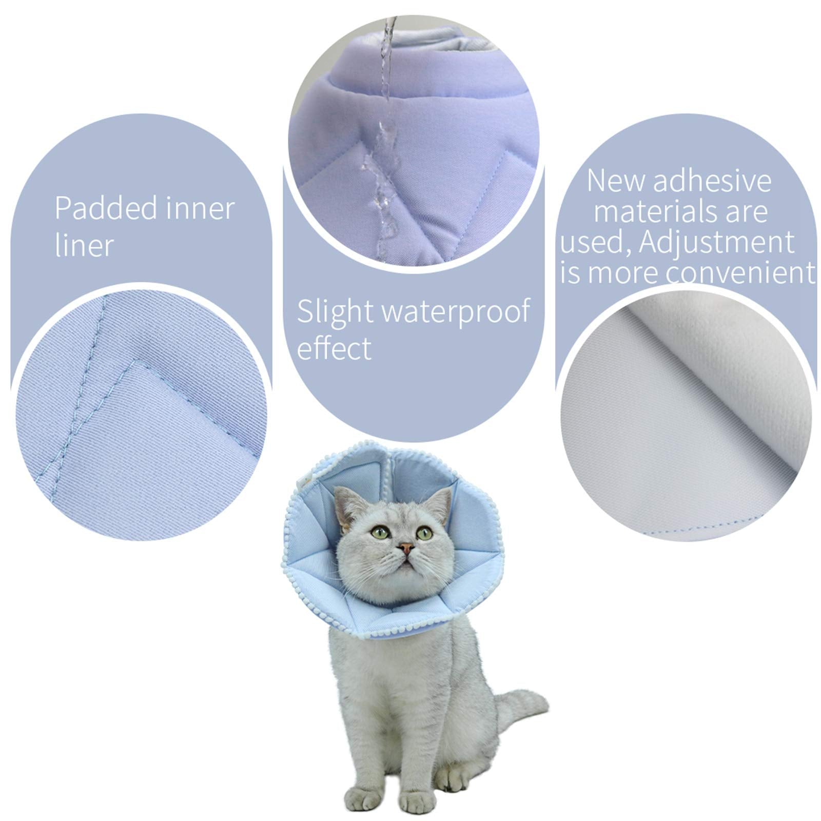 WZ PET Soft cat Recovery collar,Adjustable Dog cat cone,Dog Protective cone collar After Surgery,for cats and Puppy,Small,Blue