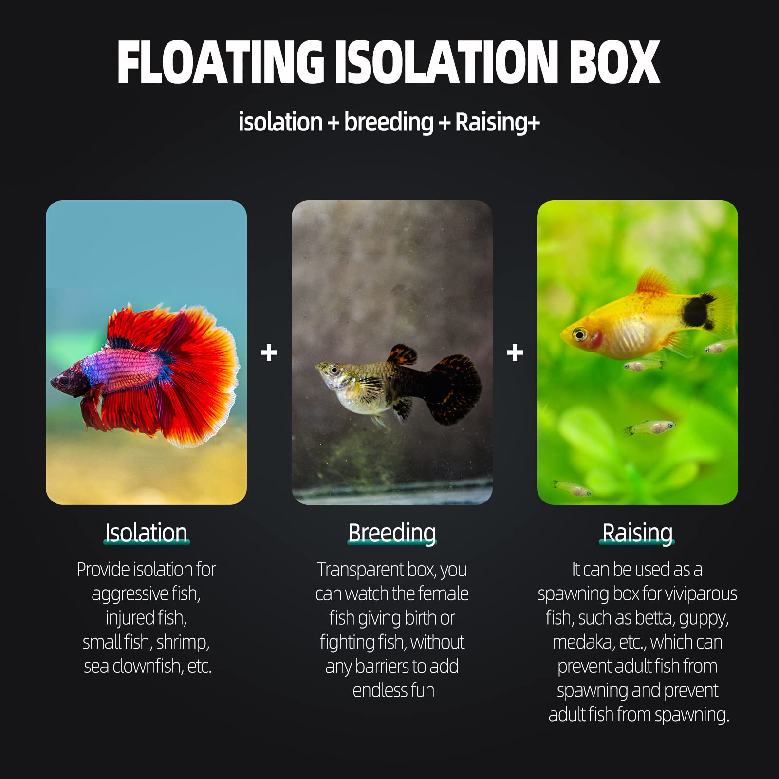 Breeding Box for Fish Tank, Aquarium Hatchery Incubator Breeder Box, Isolation Divider Hatching Boxes for Small Baby Fishes Shri