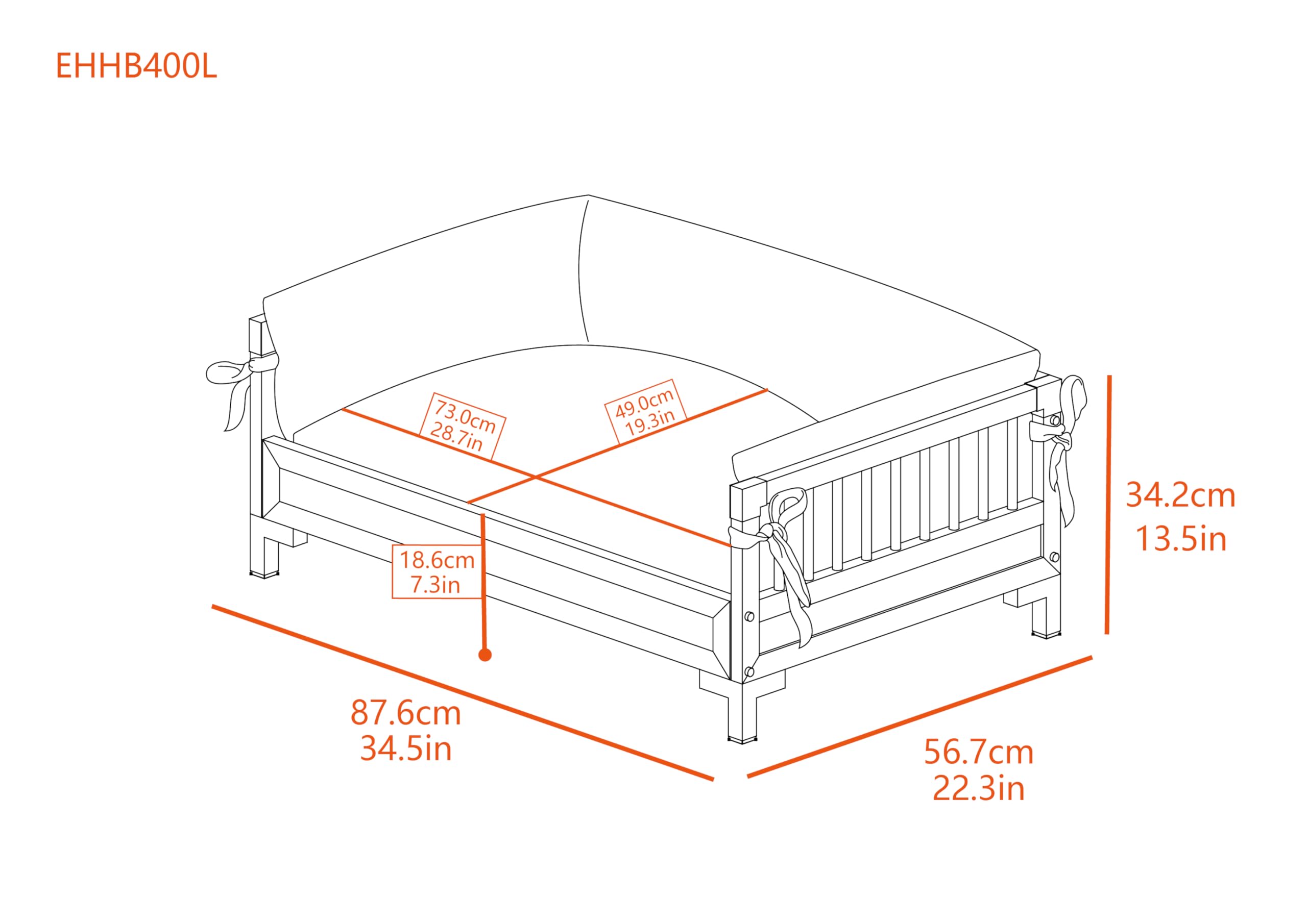 New Age Pet Ecoflex Manhattan Elevated Dog Bed With Memory Foam Cushion, Durable Wood-Plastic Composite Frame, Removable Washabl