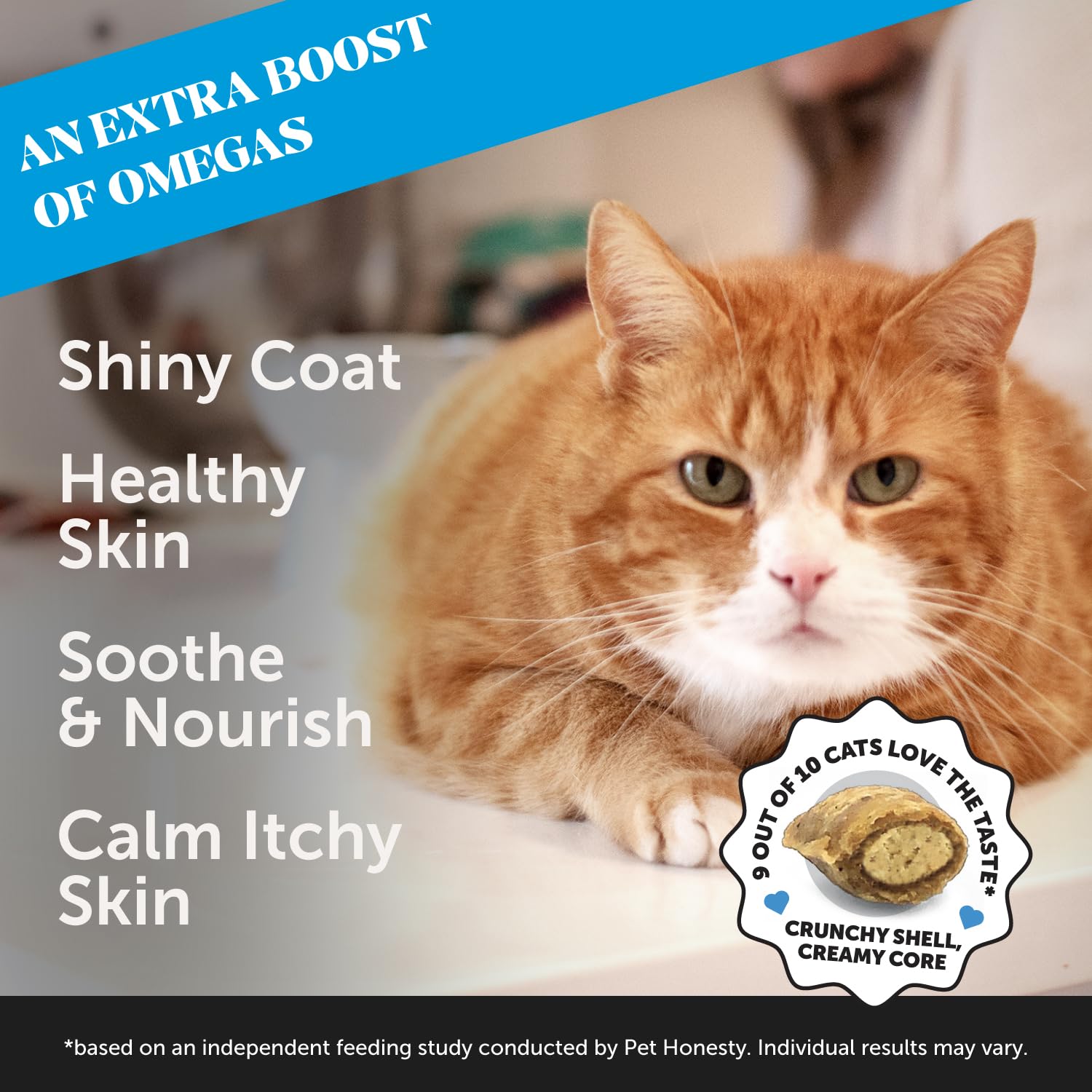 Pet Honesty Cat Skin & Coat Health Chews - Omegas, Vitamin C + E, Biotin Supplement, Soothes Skin and Promotes Shiny Coat, Cat S