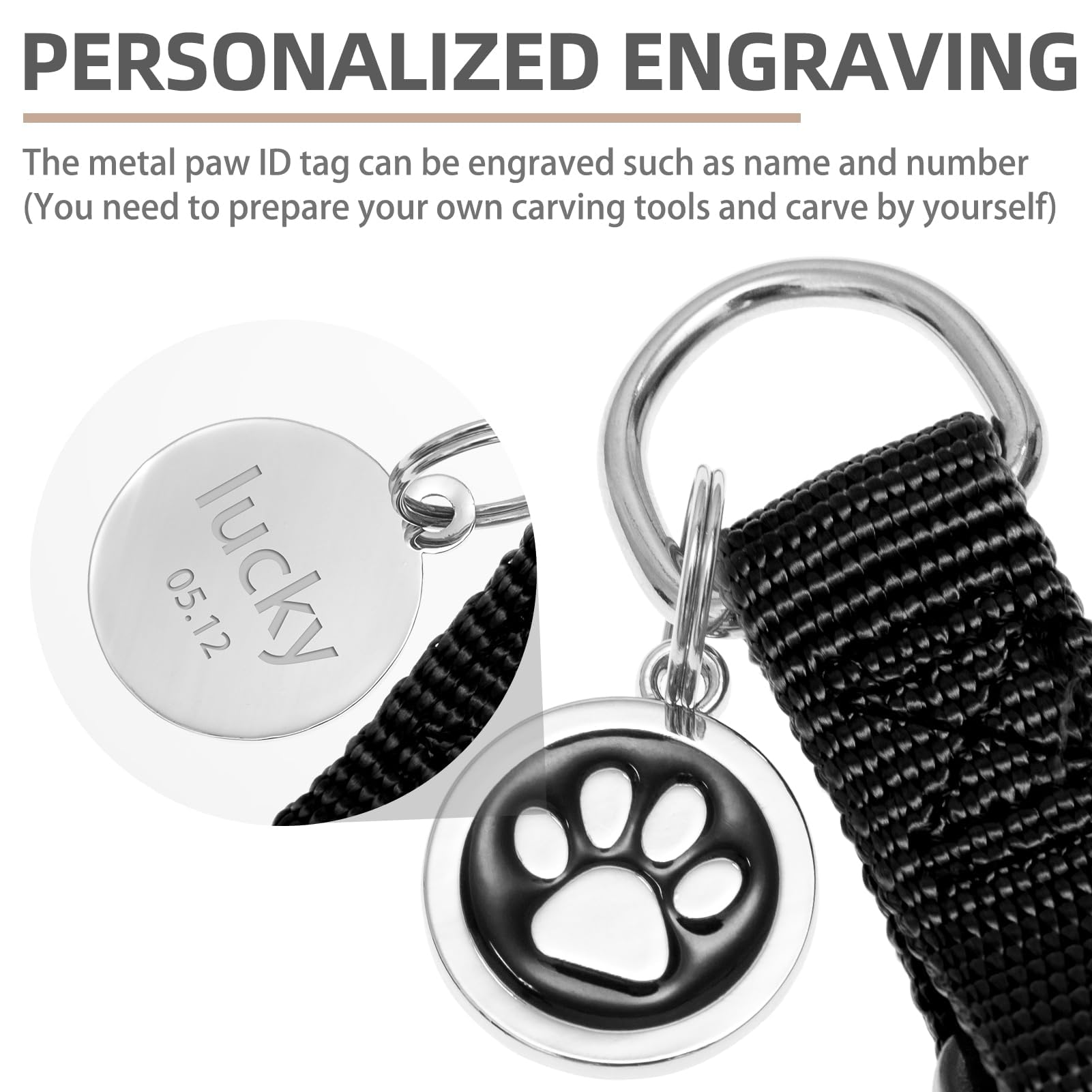 Pupteck No Pull Dog Harness Soft Adjustable Basic Nylon Step In Puppy Vest Outdoor Walking With Id Tag Cream