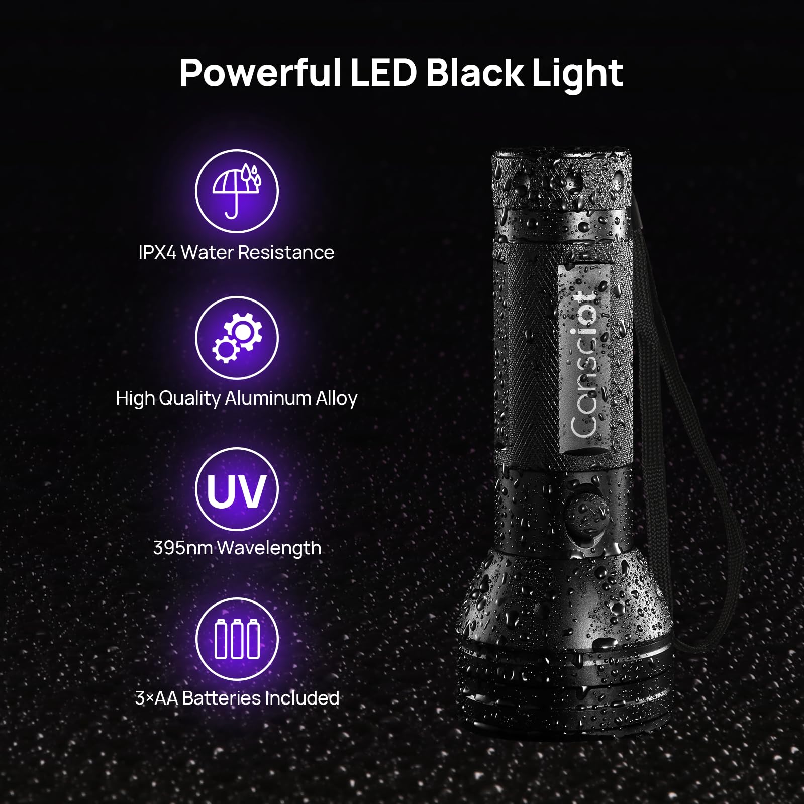 Consciot 2 Pack Uv Flashlight Black Light, 51 Led 395Nm Ultraviolet Blacklight, Pet Urine Detector For Dog/Cat Urine, Dry Stains