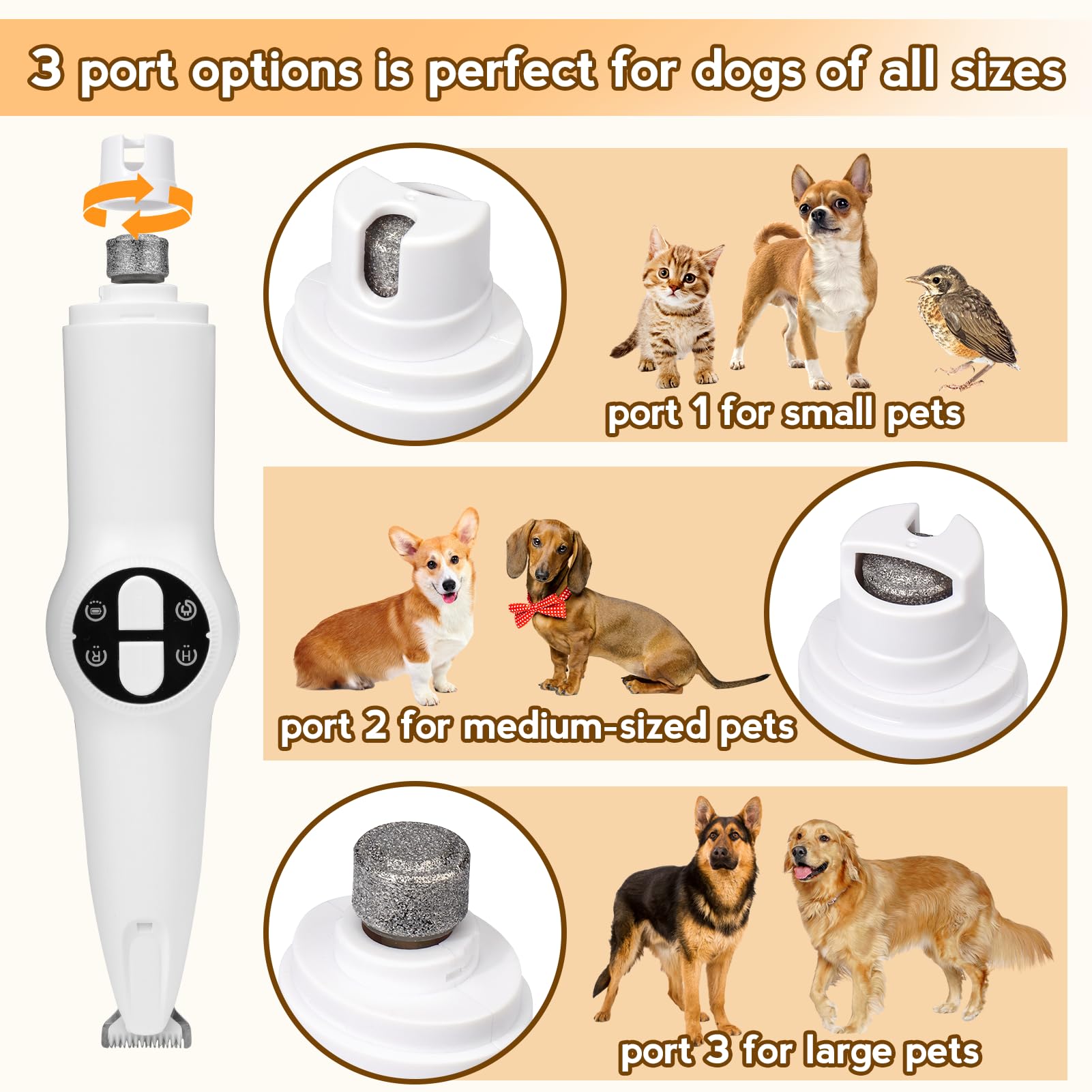 Dog Paw Trimmer For Grooming, 2 In 1 Dog Nail Trimmer With Light, Electric Dog Paw Hair Trimmer, Quiet Dog Clippers Grooming Kit