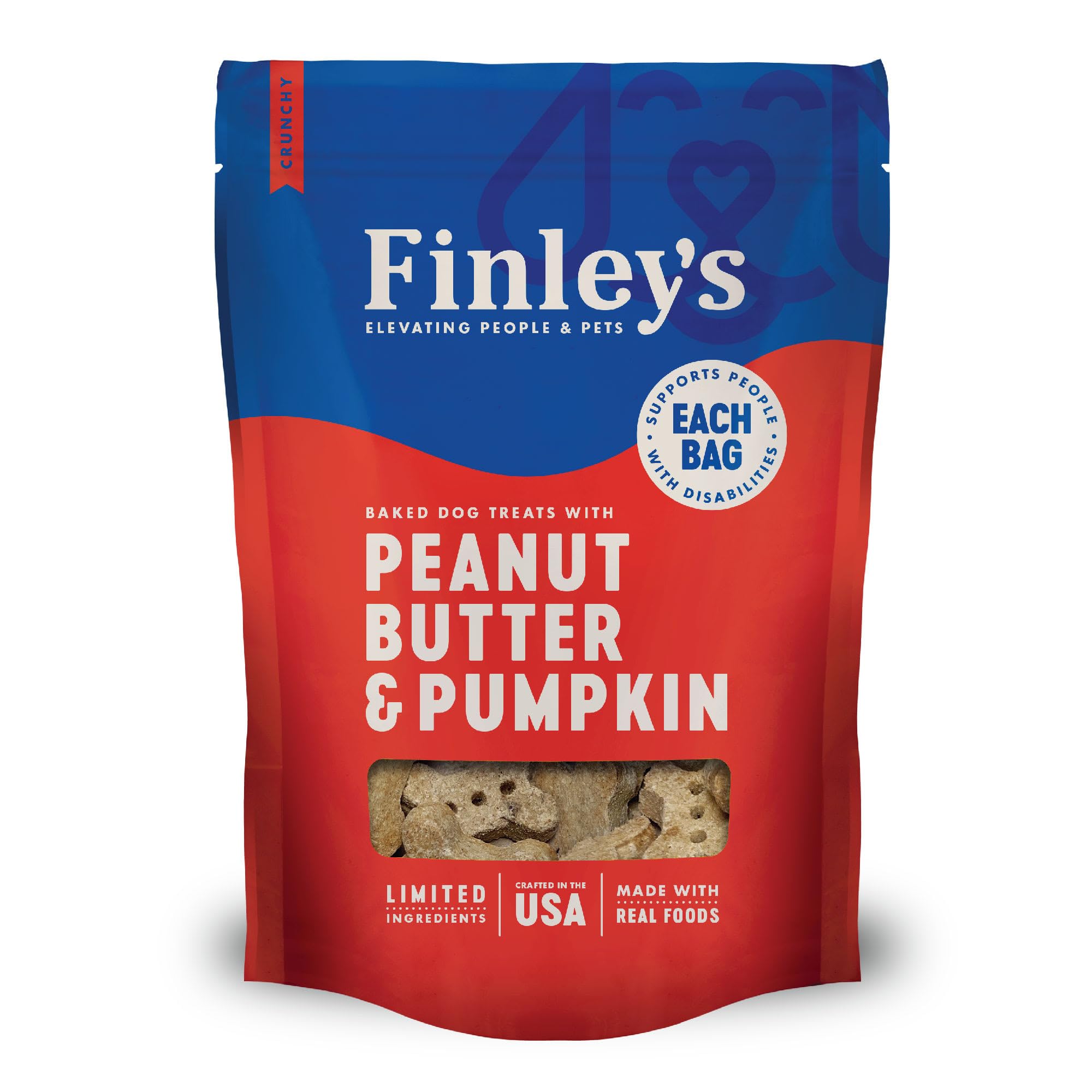 Finleys Peanut Butter & Pumpkin Dog Biscuit Treats, All Natural, Limited Ingredient Dog Treats, 12 Ounce (Pack of 1)