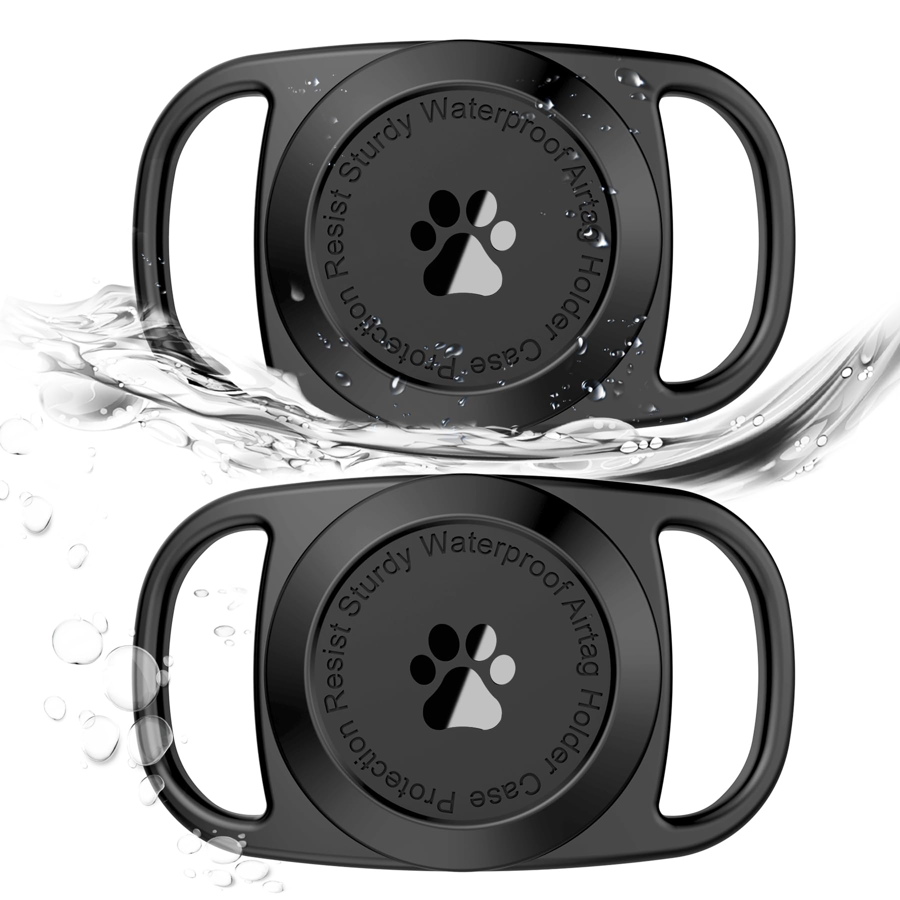 Airtag Dog Collar Holder, [2 Pack], Waterproof Protective Case For Apple Airtag, Durable & Lightweight With Full-Body Protection