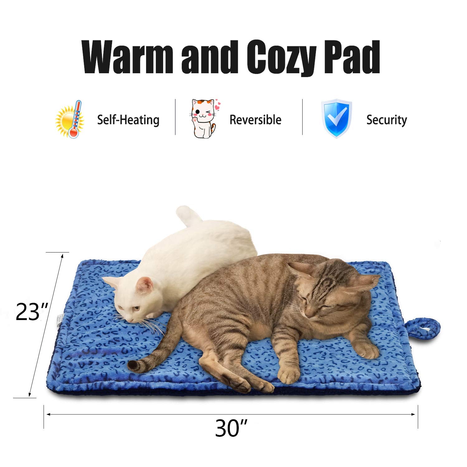 Marunda Pet Bed Mat, M- 27'' * 20'', Self Warming, Super Soft, For Small Dogs And Cats, Blue
