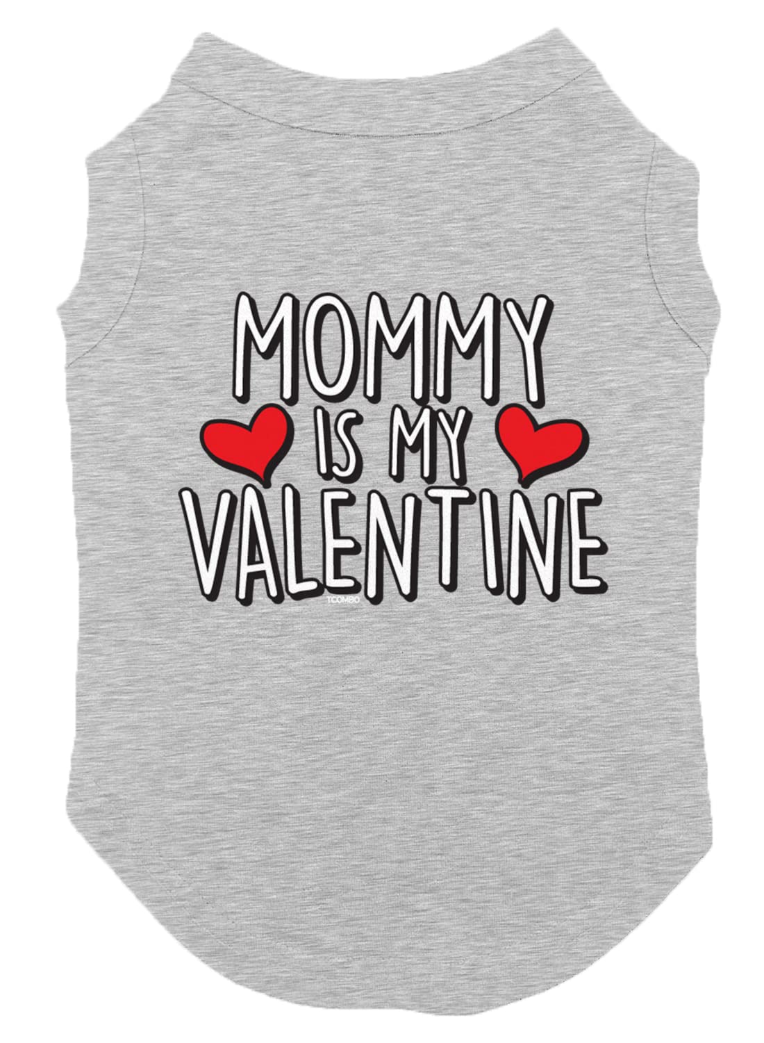 Tcombo Mommy Is My Valentine Dog Shirt (Light Gray, 3X-Large)