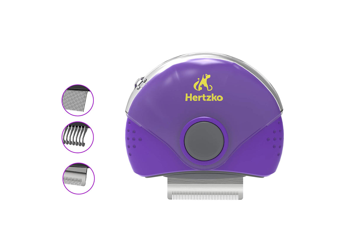 Hertzko Dog Brush 3 In 1 Pet Deshedding, Detangling, And Combing Tool - Removes Loose Undercoat, Mats, And Tangled Hair - Great For Travel! Compact Brush For Dogs, Cats, Horses And Small Animals