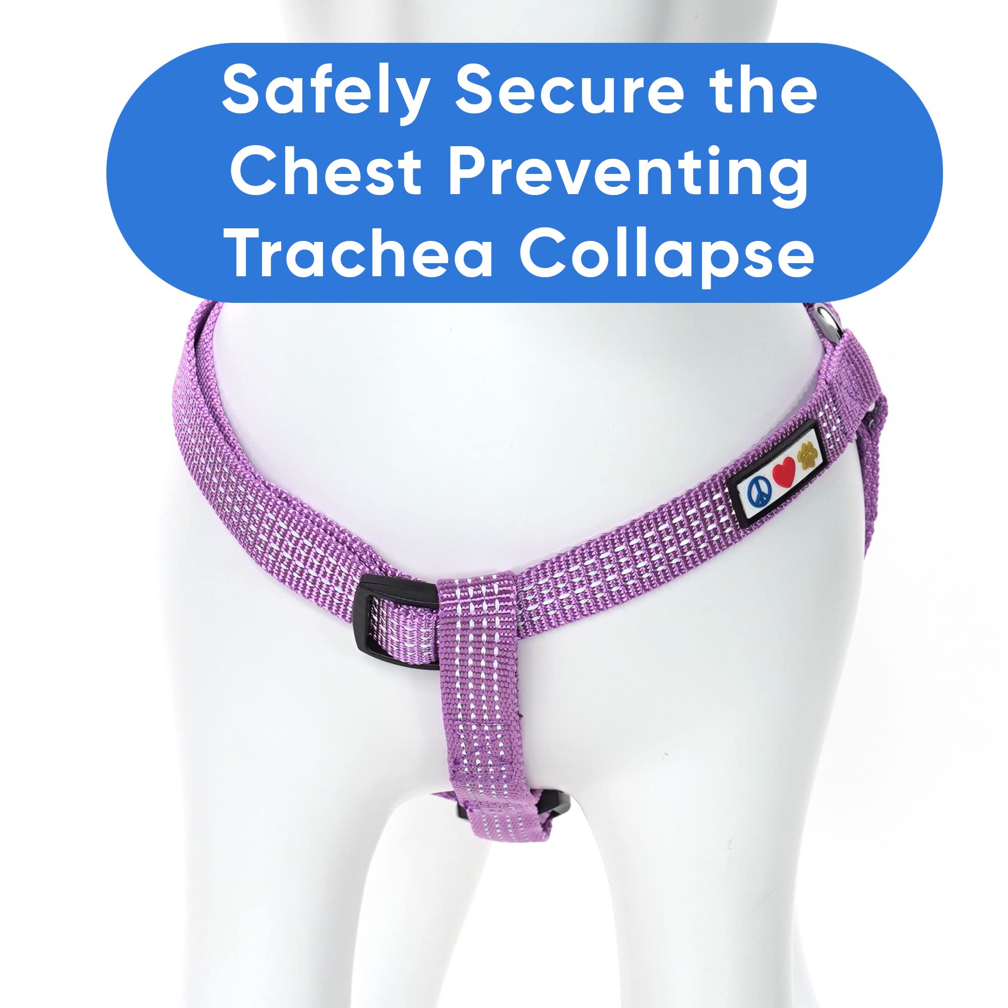 Pawtitas Orchid Purple Dog Harness - Adjustable, Reflective Step-In Harness For Large Dogs