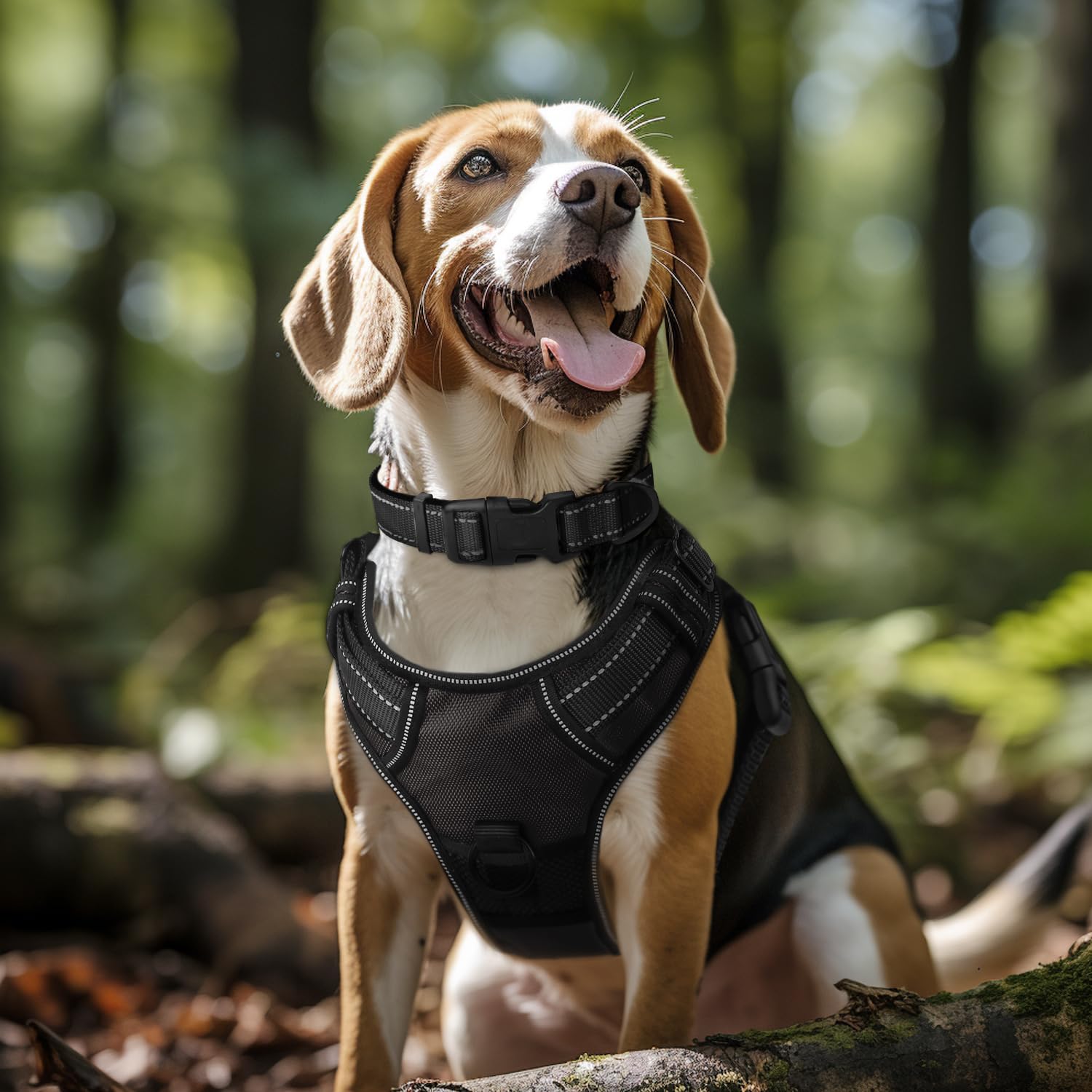 Joytale Reflective Dog Collar,Soft Neoprene Padded Breathable Nylon Pet Collar Adjustable For Extra Large Dogs,Black,Xl