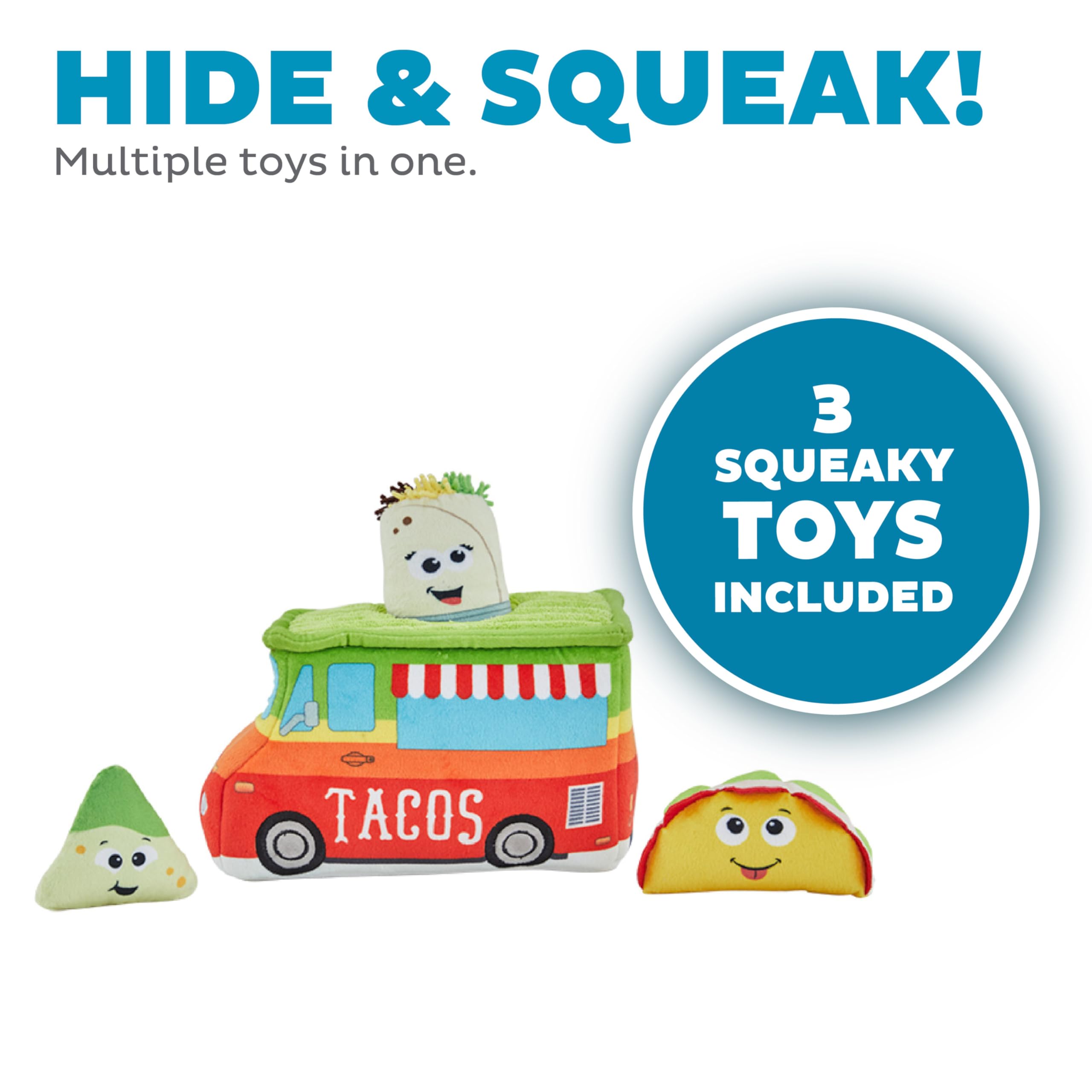 Outward Hound Hide A Taco Plush Dog Toy Puzzle - Large (Pack of 1) - Polyester - Taco Truck - Model 70473