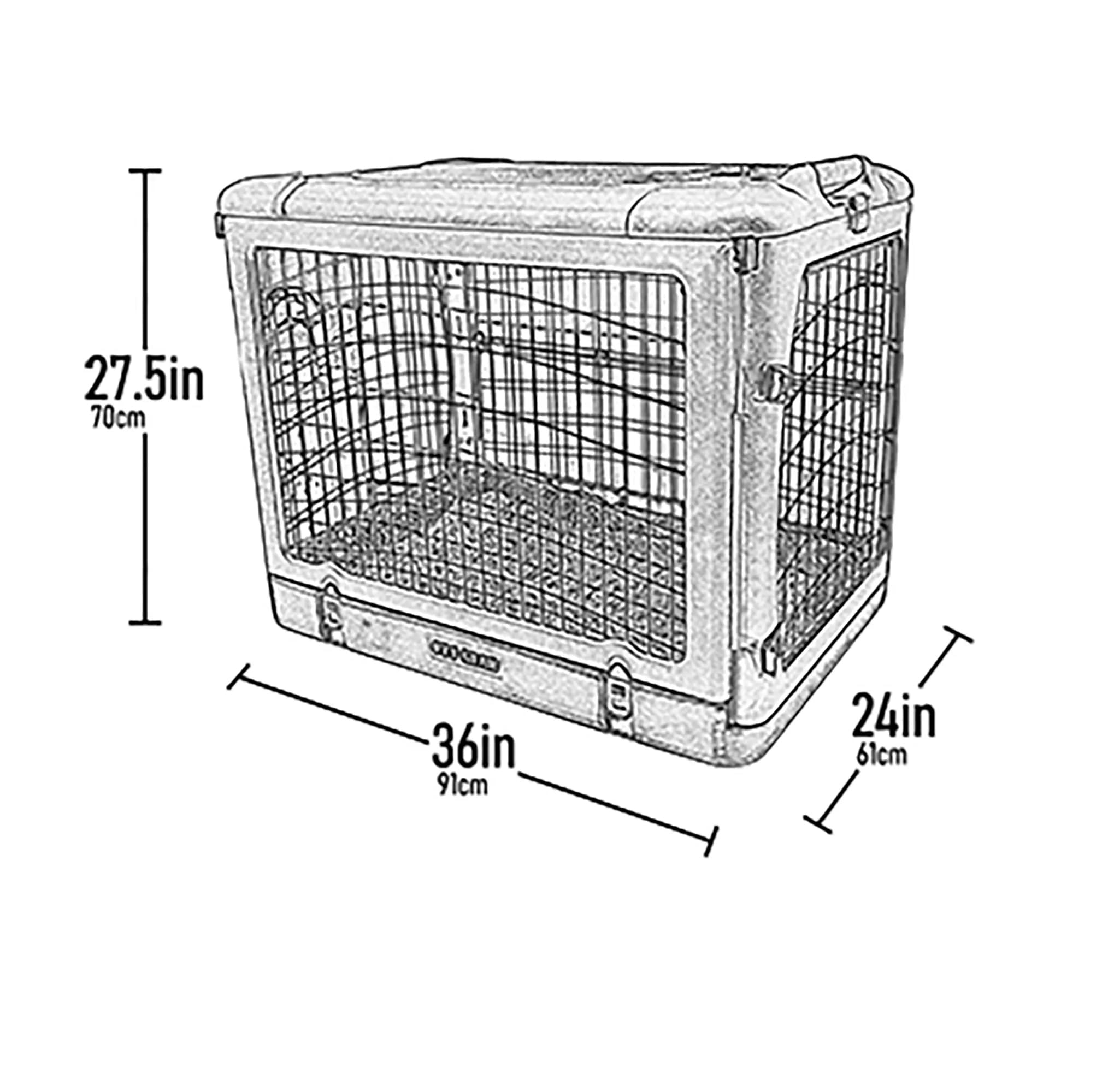 Pet Gear The Other Door    4 Door Steel Crate For Dogs/Cats With Garage-Style Door, Includes Plush Bed + Travel Bag, No Tools Re