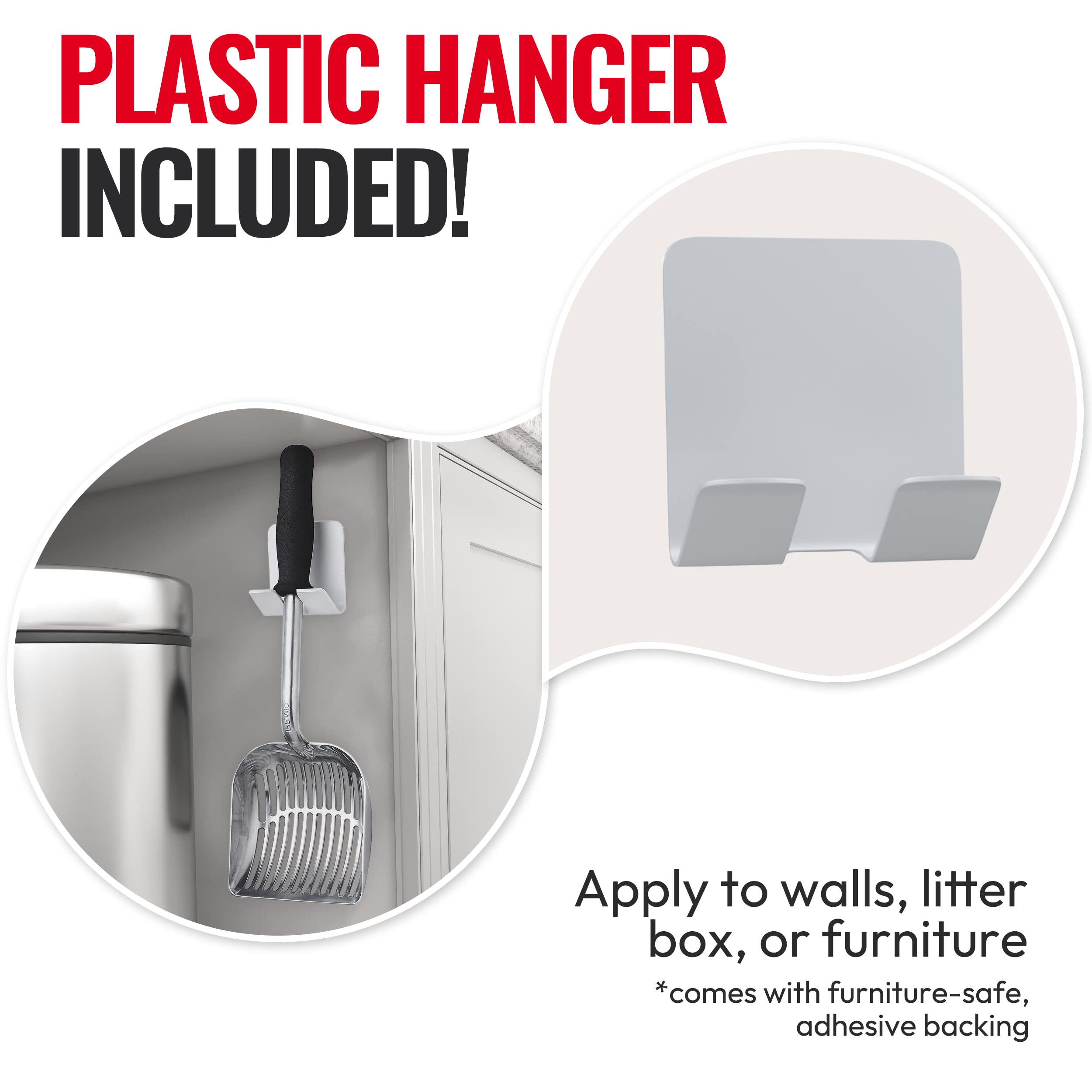 Iprimio Monster Cat Litter Scooper With 17 Inch Long Handle And Soft Grip - Sturdy Extra Large Deep Shovel Scoop - Cat Litter Scoop Great For Sore Hands - Kitty Litter Box Accessory