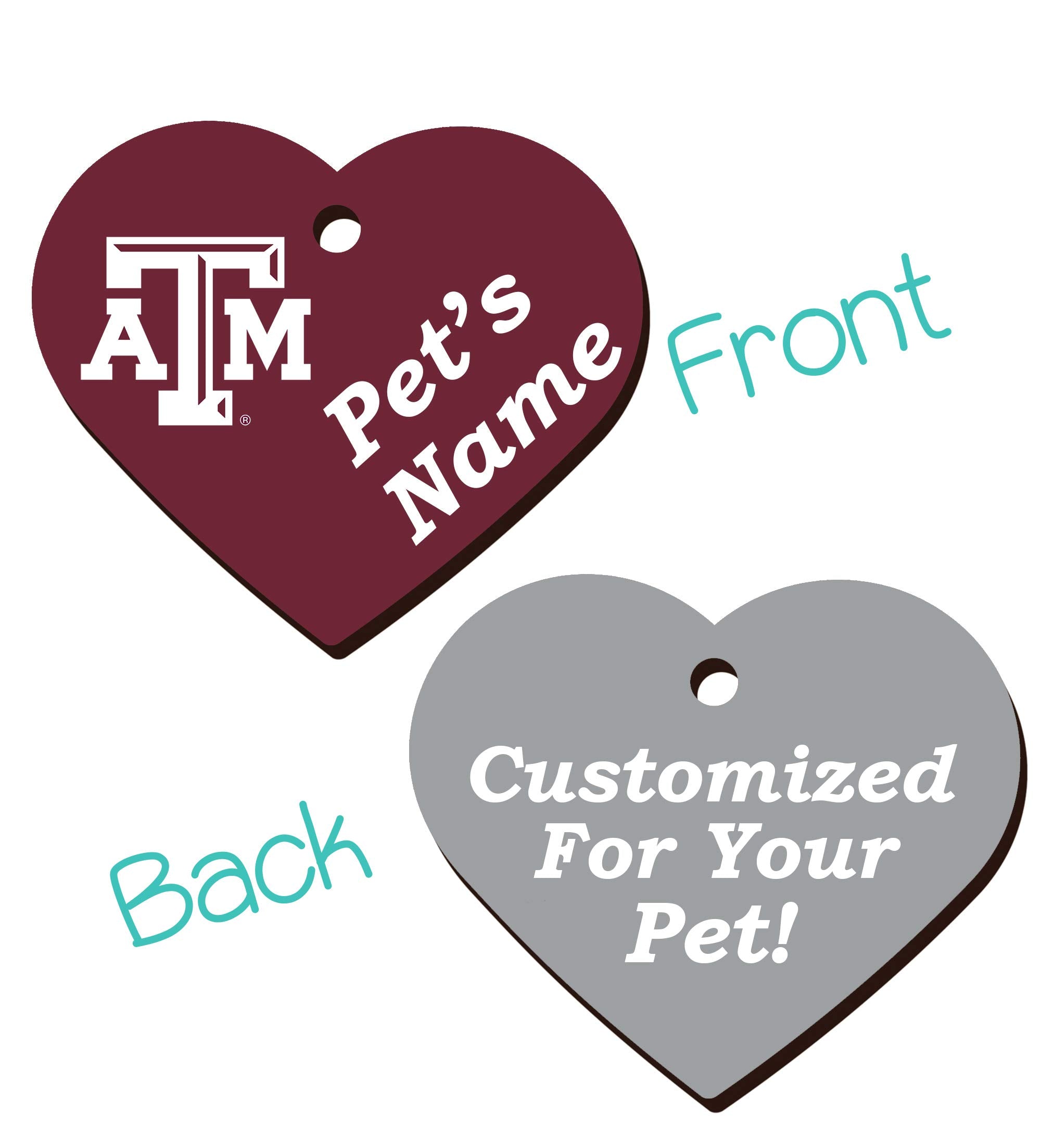 Ncaa Officially Licensed 2-Sided Pet Id Tag For Dogs & Cats Personalized For Your Pet (Texas A&M)