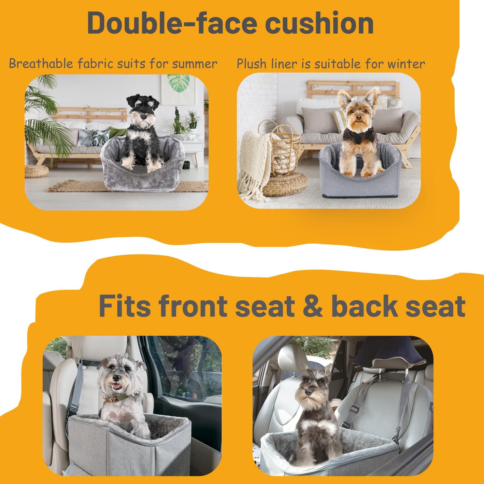Unicitii Lookout Pet Car Booster Seat For Small Dogs, Bucket Booster Pet Seat, Elevated Dog Booster Car Seat, Lookout Dog Car Seat For Small Dogs