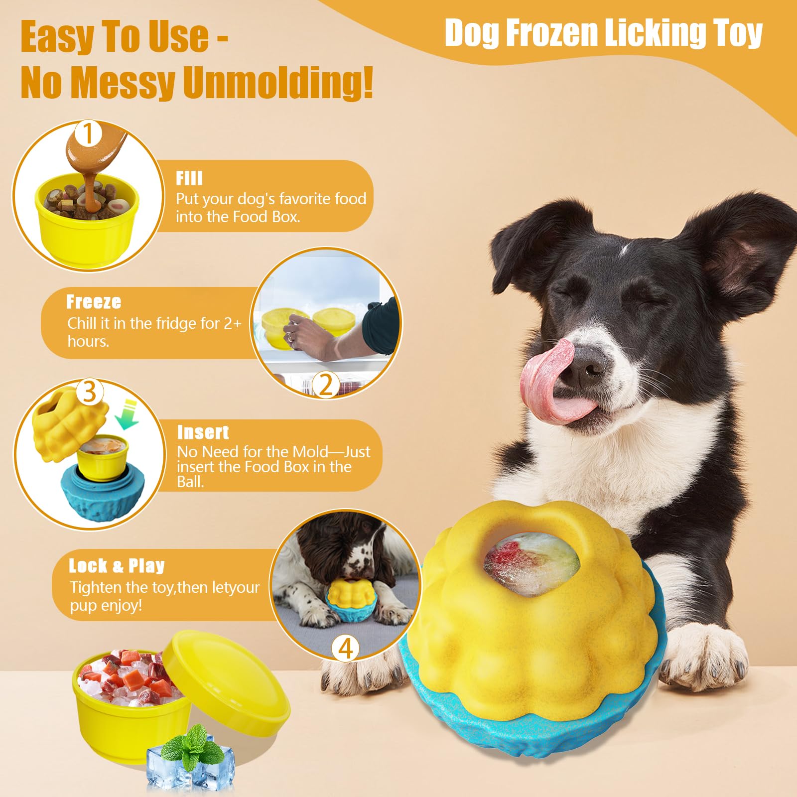 YZHDUXIU Interactive Dog Toys,Dog Puzzle Toy Treat Dispensing Pet Toys Pupsicles for Dogs Large,Frozen Treat Dogs Holder (1 Pack