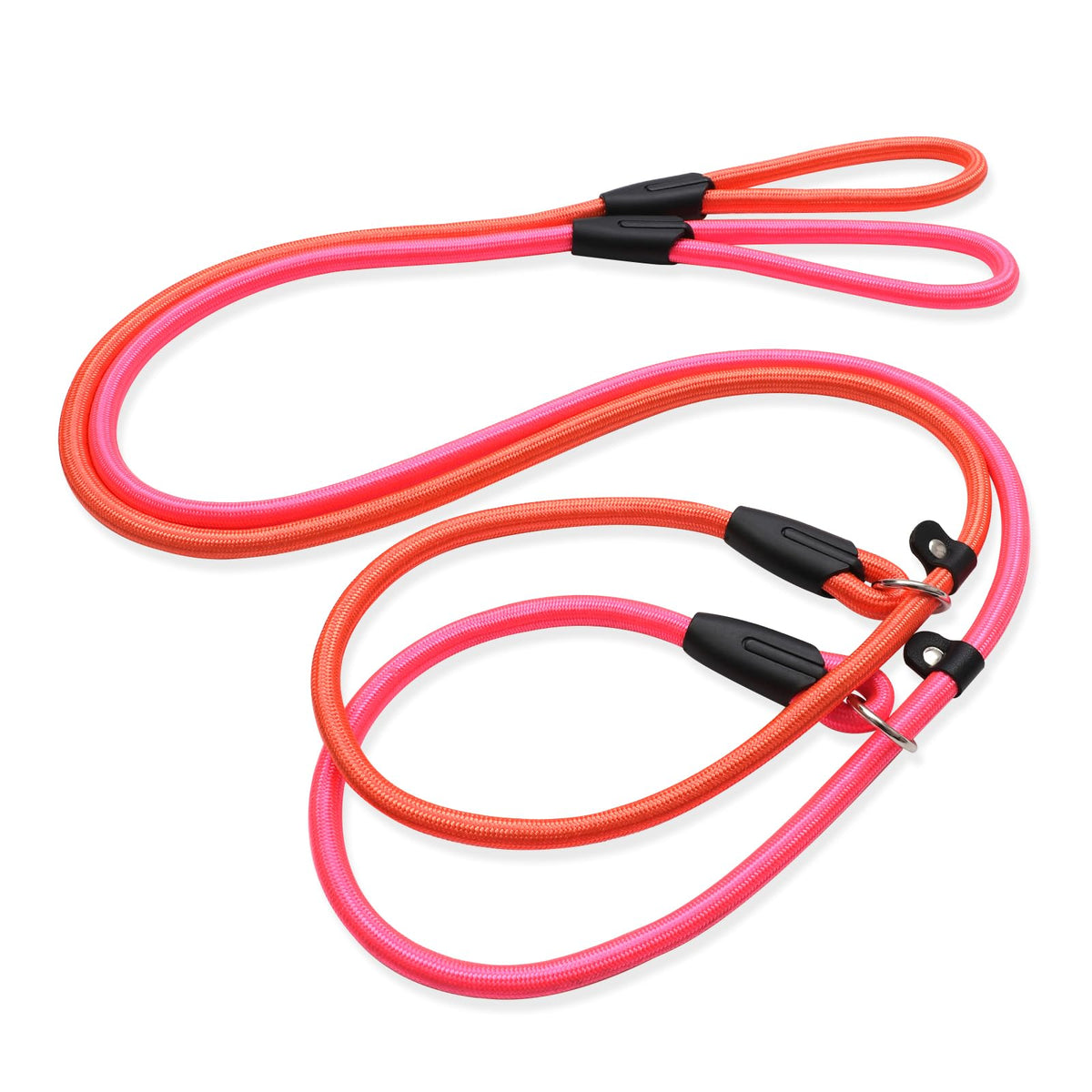 Fovrlzse 2 - Piece Set! No - Pull Slip Lead Dog Leashes - 5Ft Super - Strong Rope For Small & Medium Dogs In Gorgeous Pink And O